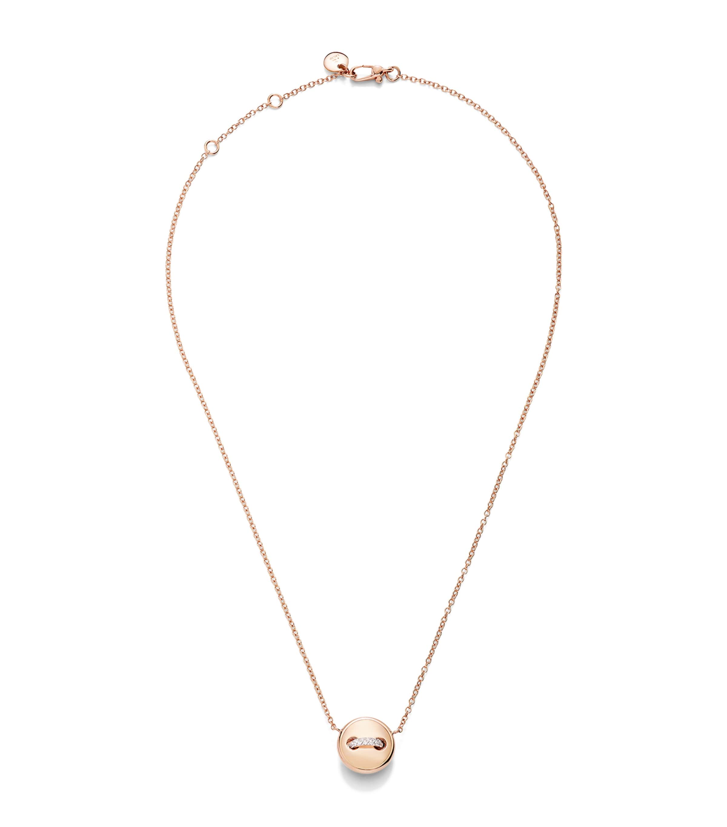 Rose Gold, Diamond and Turquoise Pom Pom Dot Necklace DB0TU Image 1