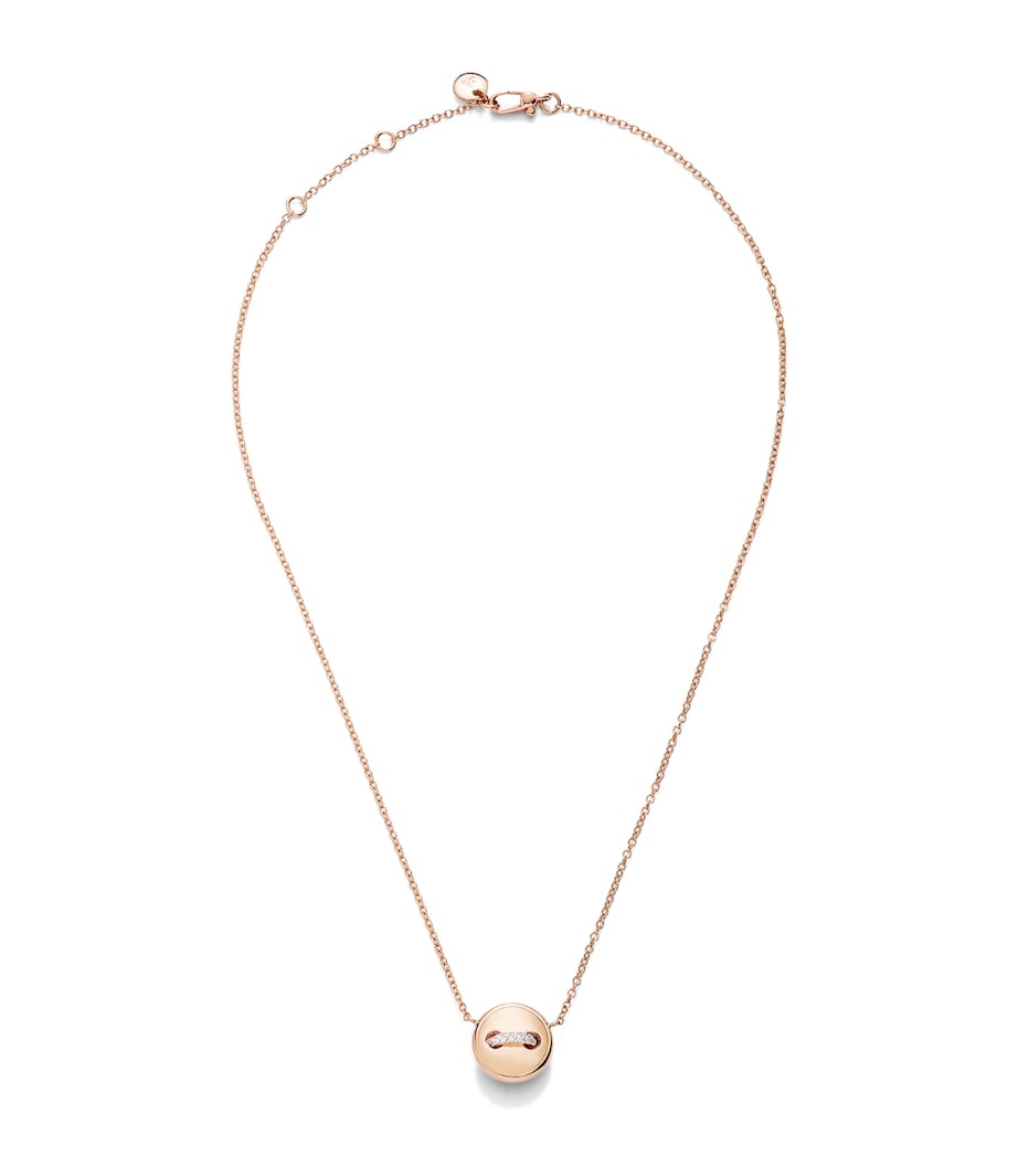 Rose Gold, Diamond and Turquoise Pom Pom Dot Necklace DB0TU Image 1