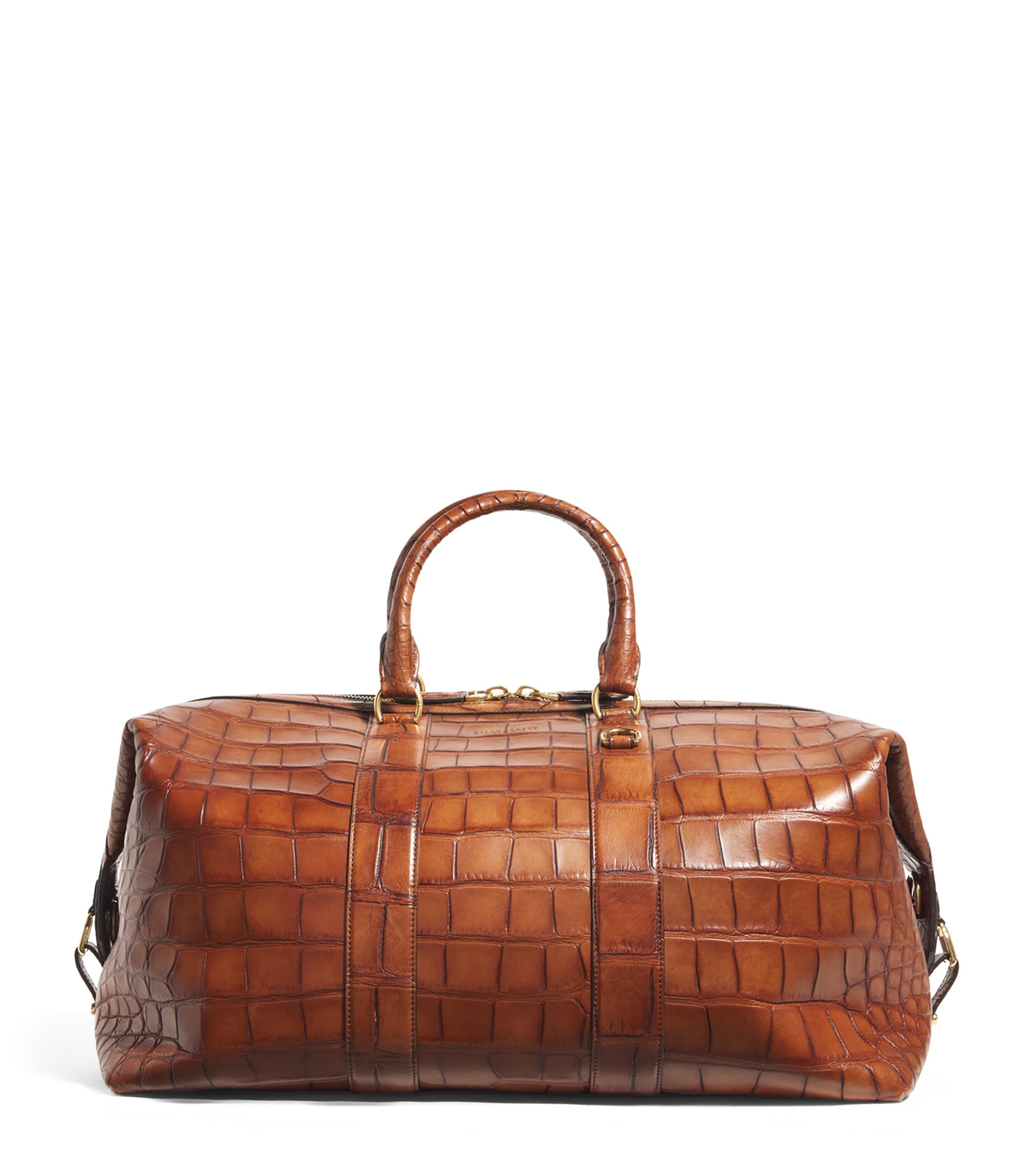 Ralph Lauren Alligator Leather Welington Duffle Bag In Brown