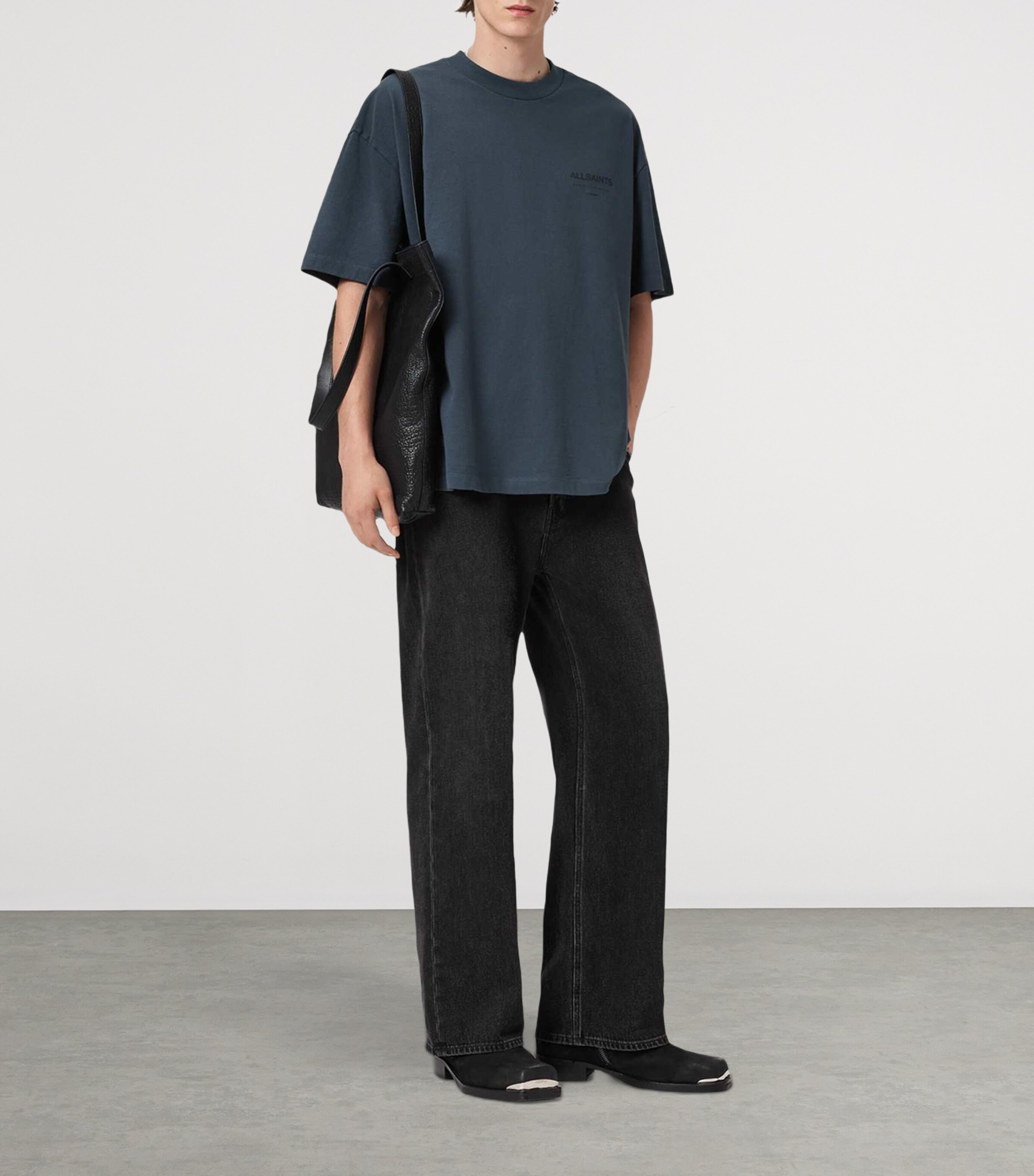 Organic Cotton Underground Print T-Shirt MOONSTONE BLUE Image 3