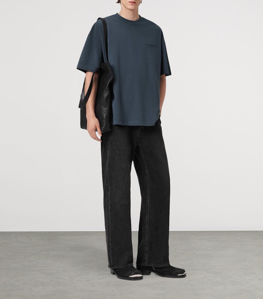 Organic Cotton Underground Print T-Shirt MOONSTONE BLUE Image 3