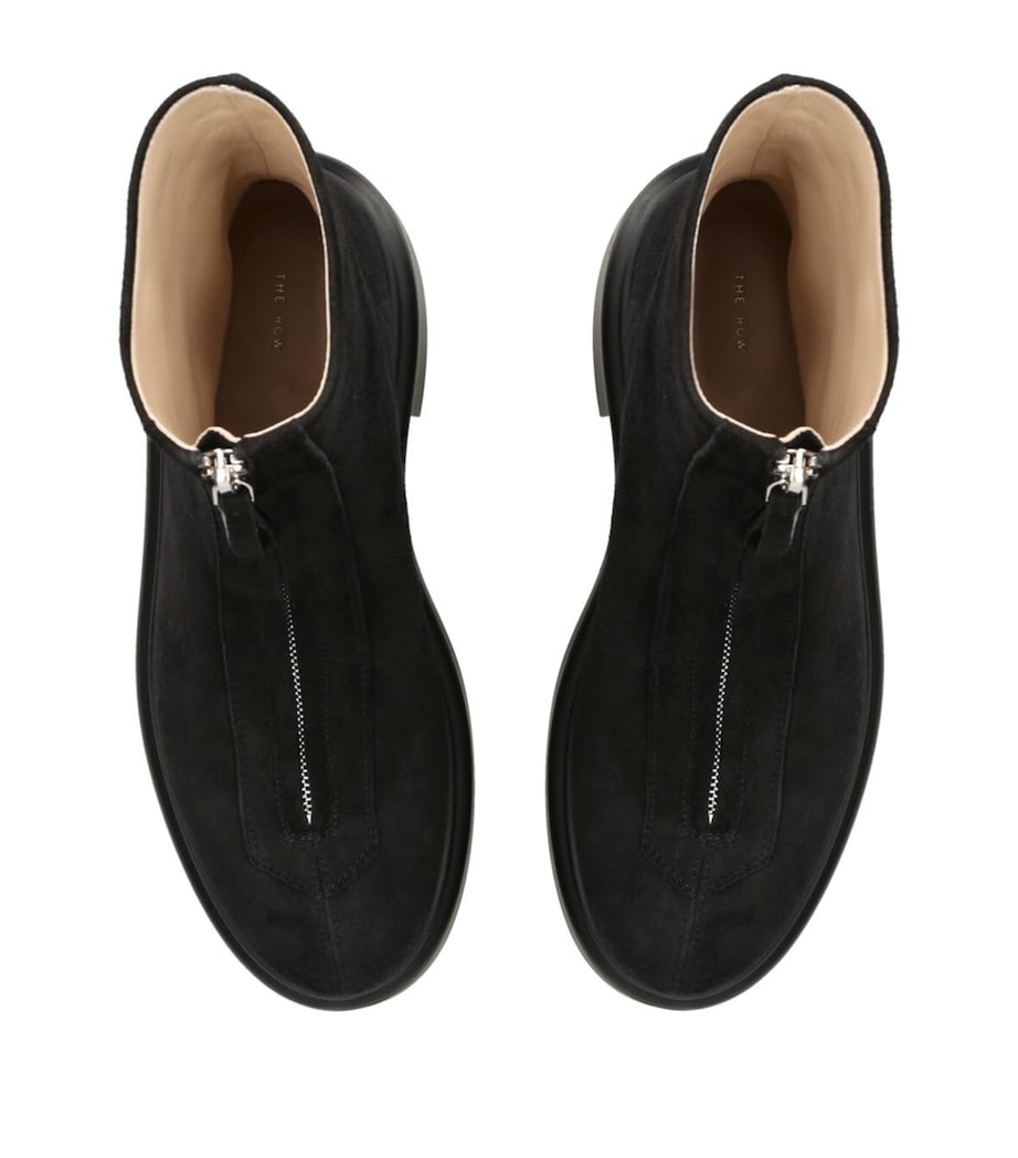 Zipped Suede Ankle Boots 50 BLACK Image 4
