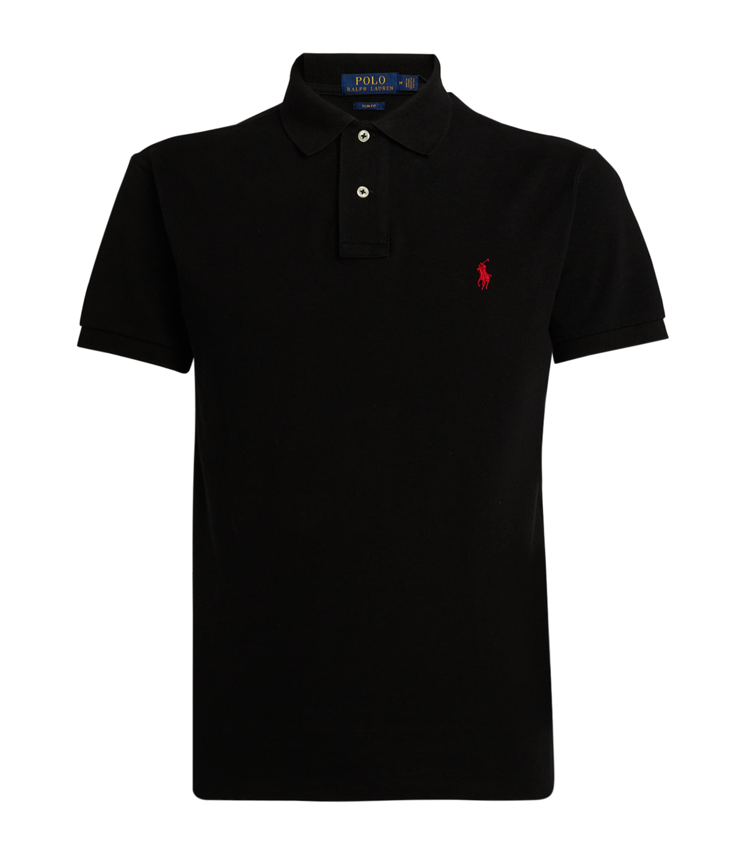 Polo Ralph Lauren Cotton Mesh Slim-fit Polo Shirt In Black