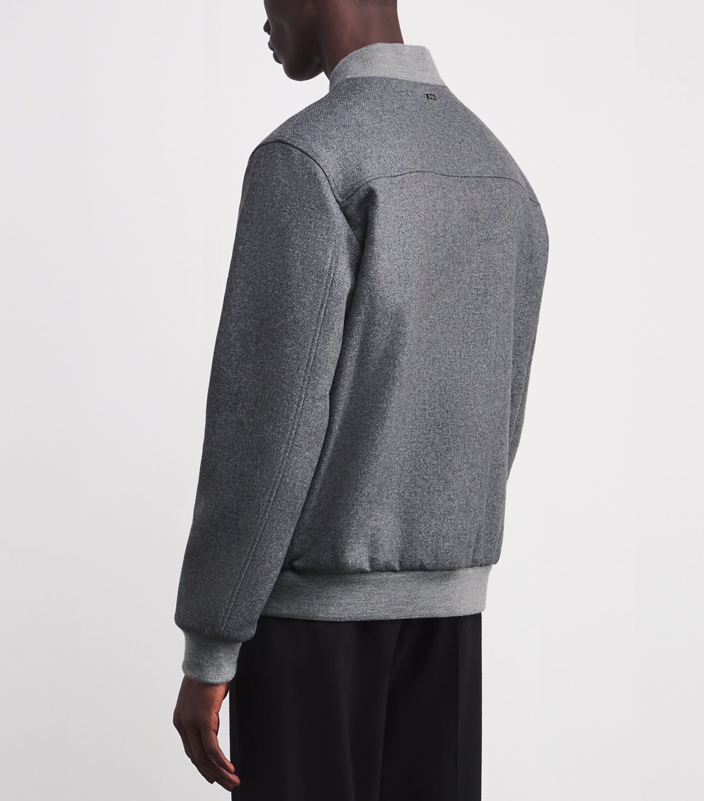 Wool-Blend Felt Bomber Jacket 9420 GREY Image 4