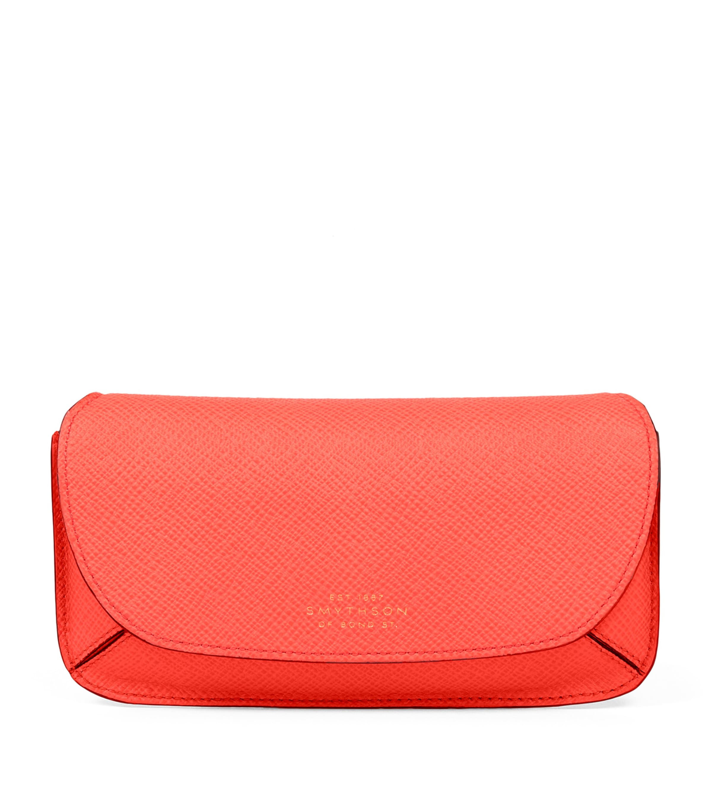 Smythson Panama Leather Sunglasses Case In Pink