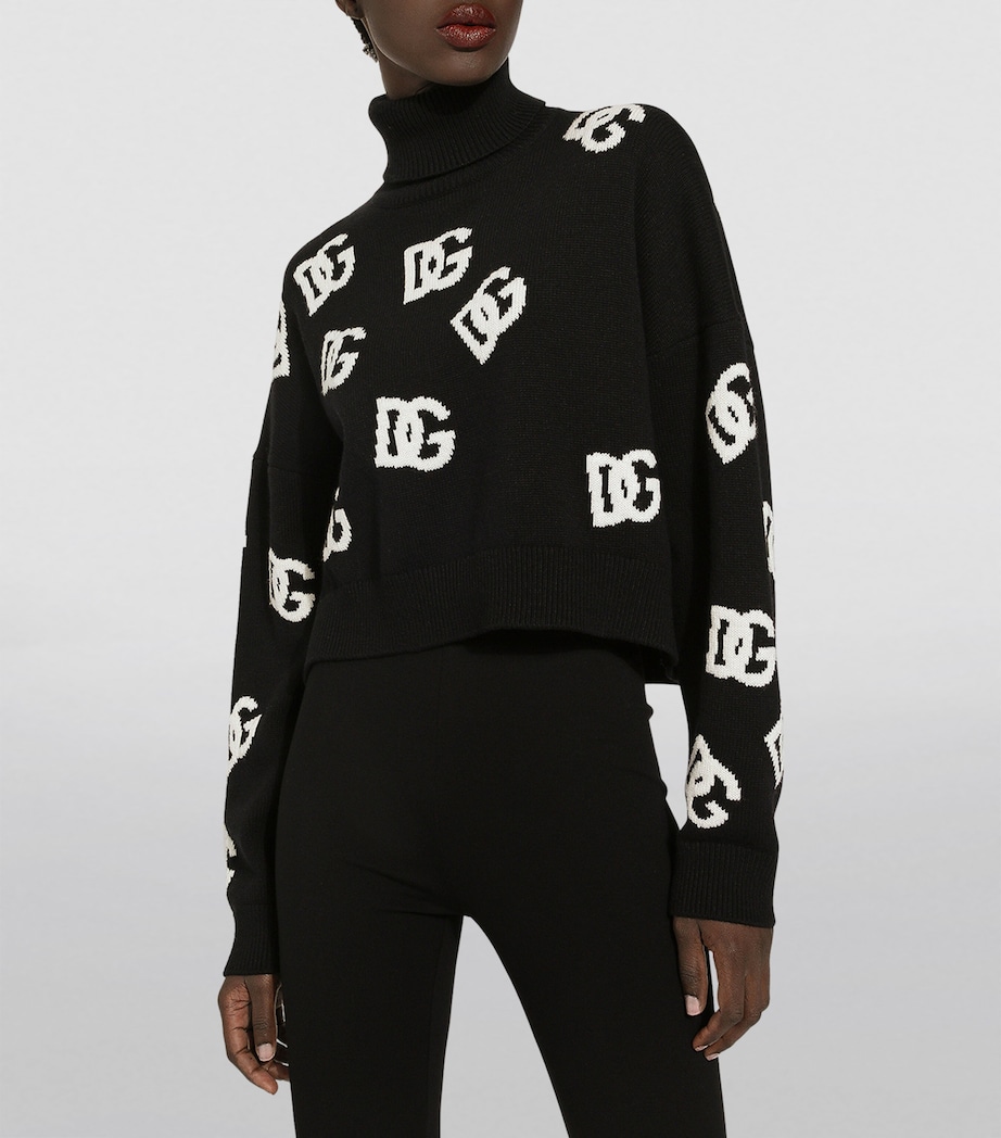 Wool Logo Rollneck Sweater N0004-BLACK/WHITE Image 3