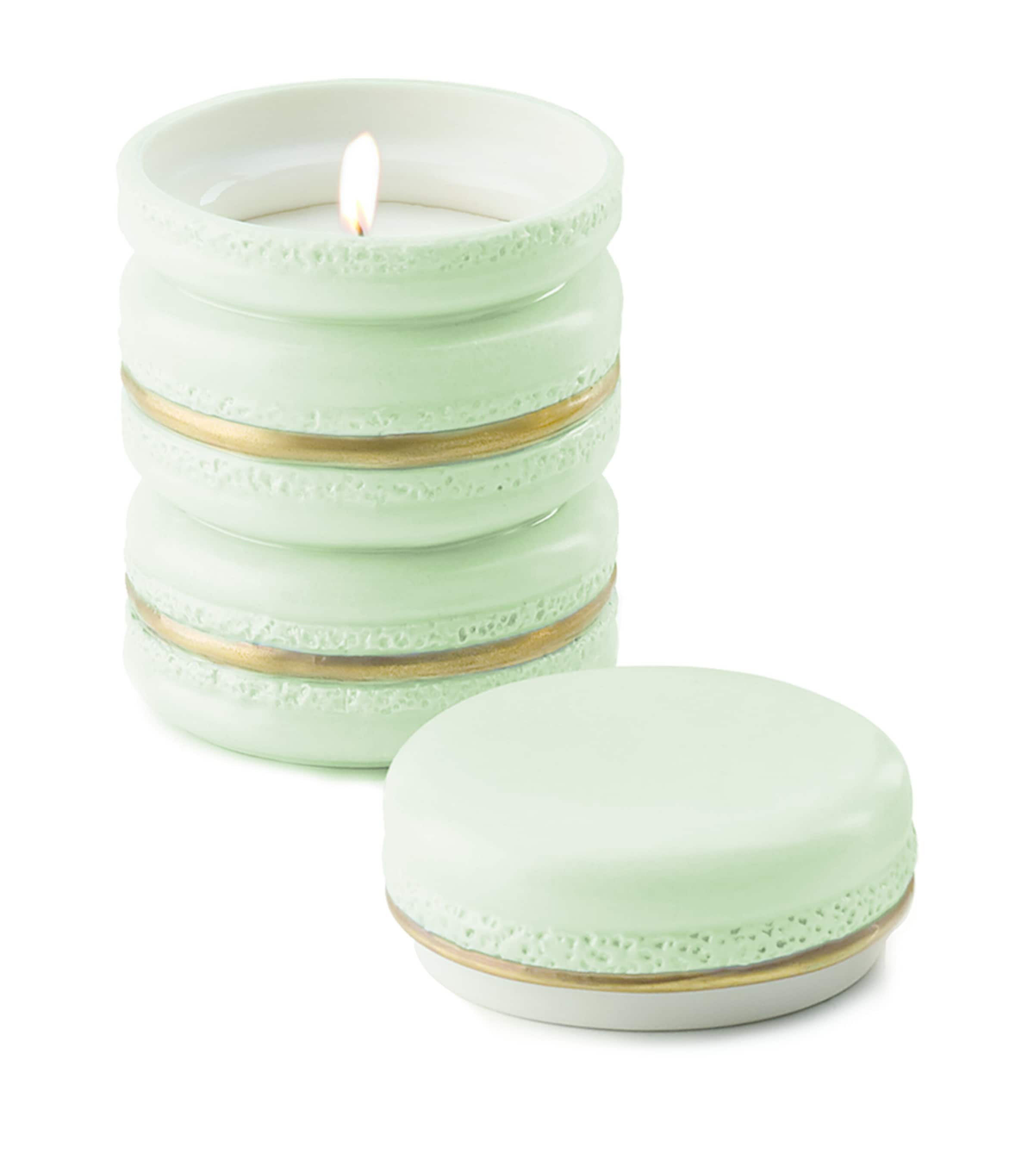 Baby Chantilly Macaroon Candle (80g) SPRING GREEN GLD Image 1