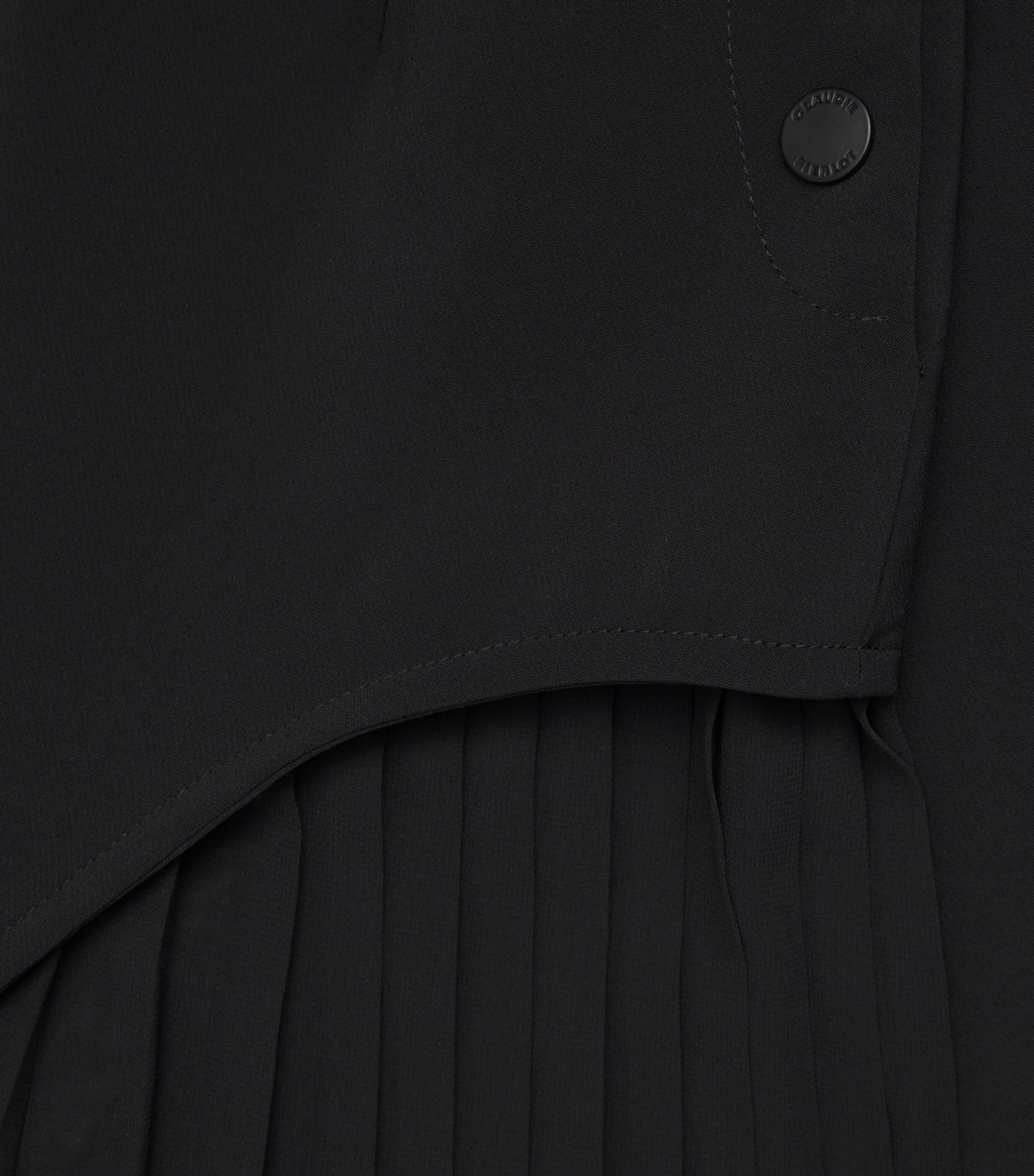 Pleated Panel Midi Skirt BLACK Image 5