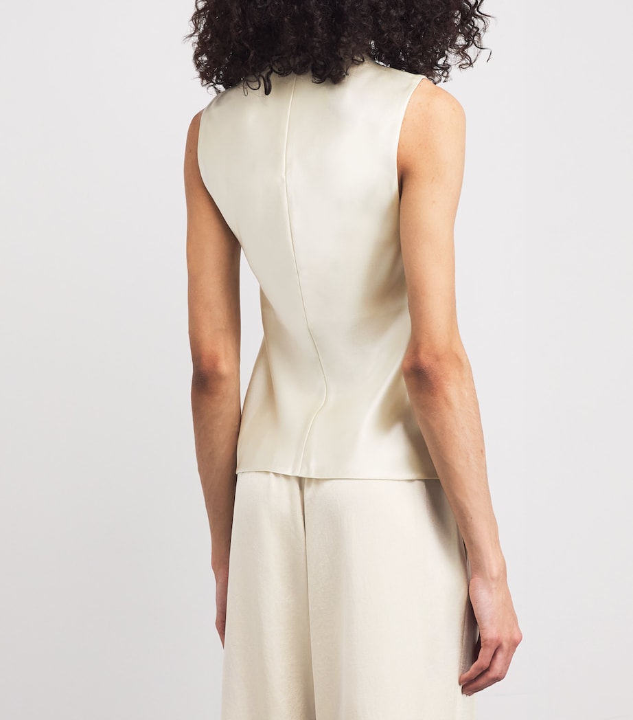 Satin Colson Top ECRU Image 4