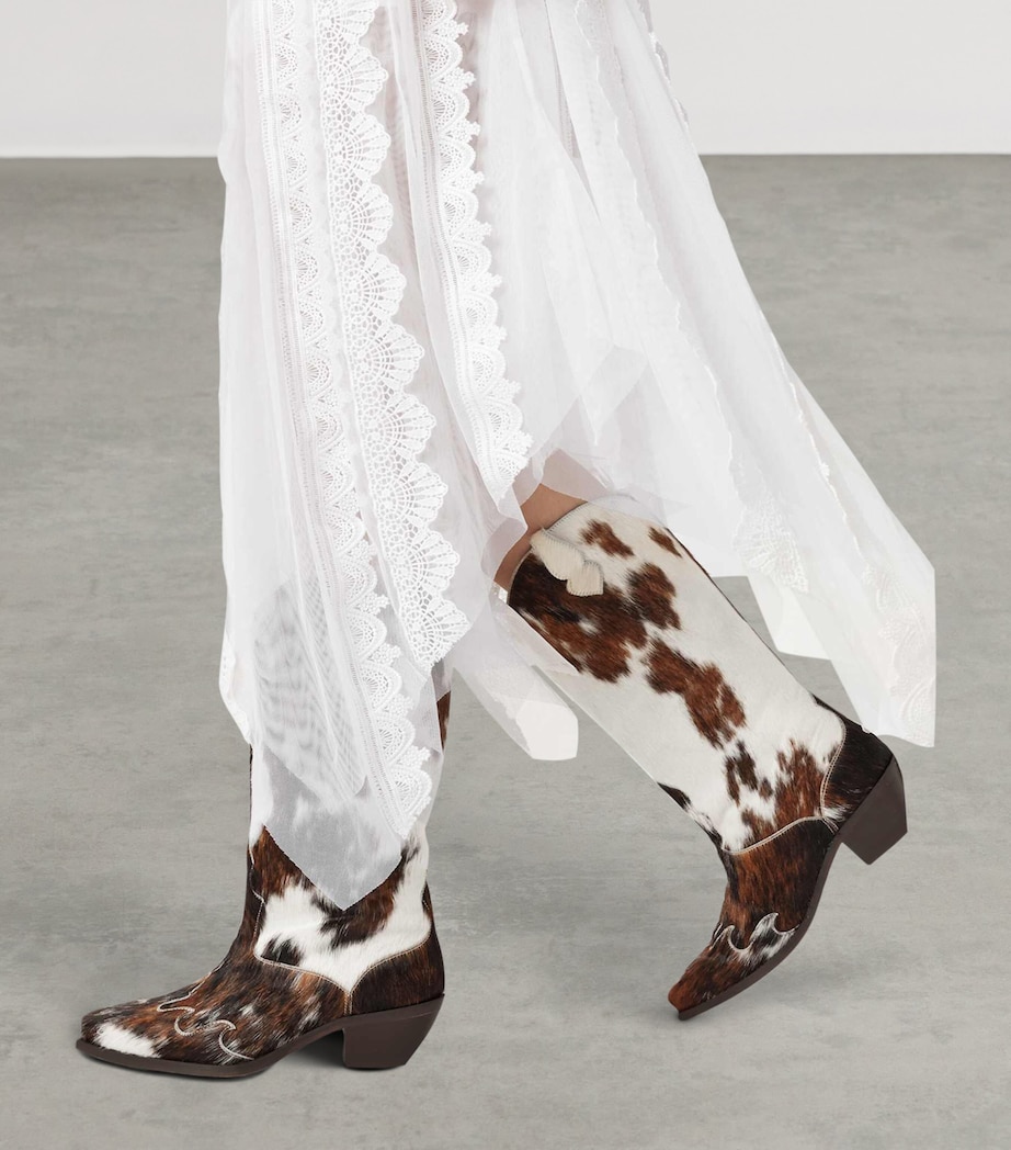 AllSaints Cowhide Dolly Cowboy Boots 47 Cow Print Image 2