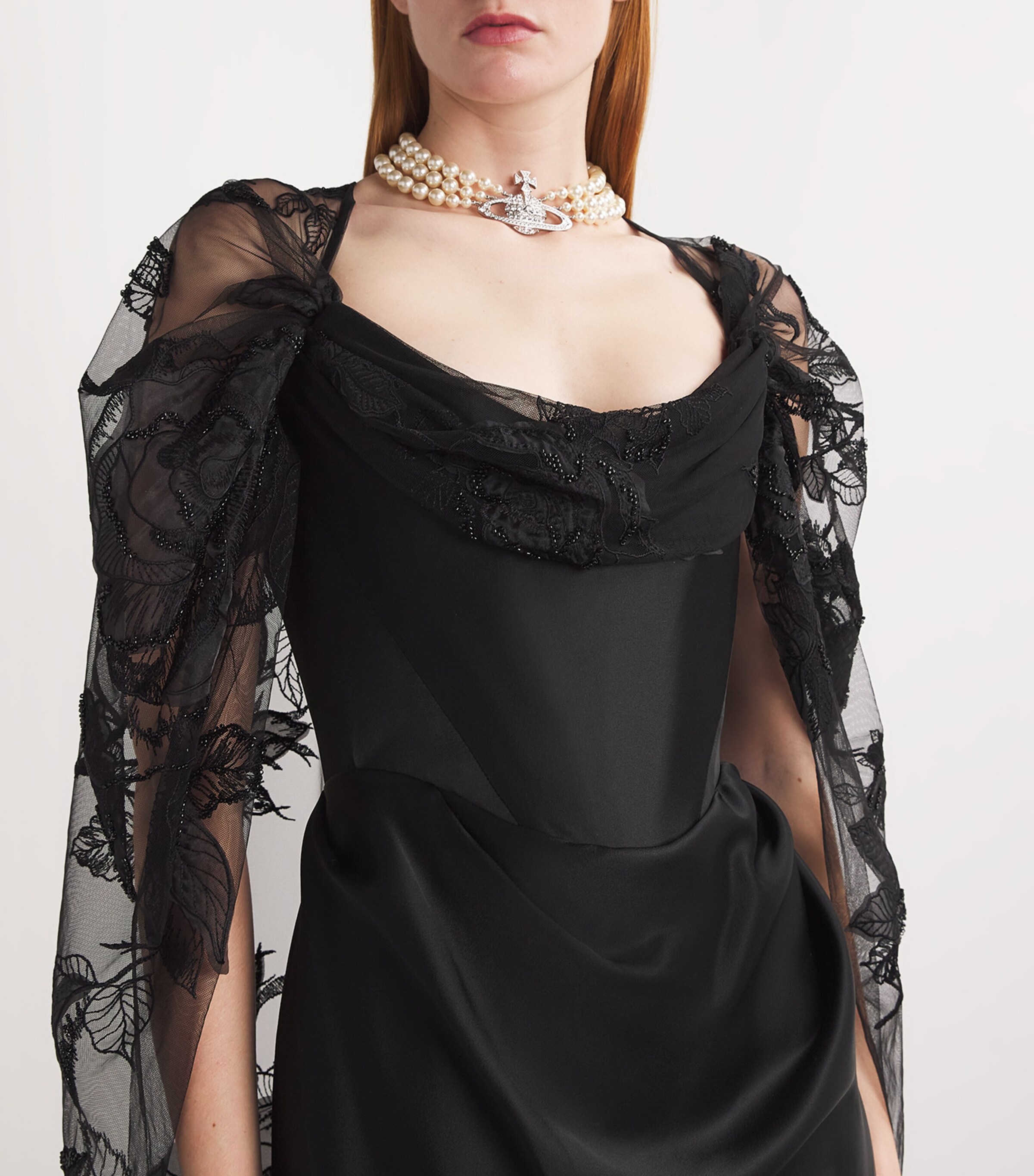 Vivienne Westwood Womens Galaxy Cape Gown Black Image 6