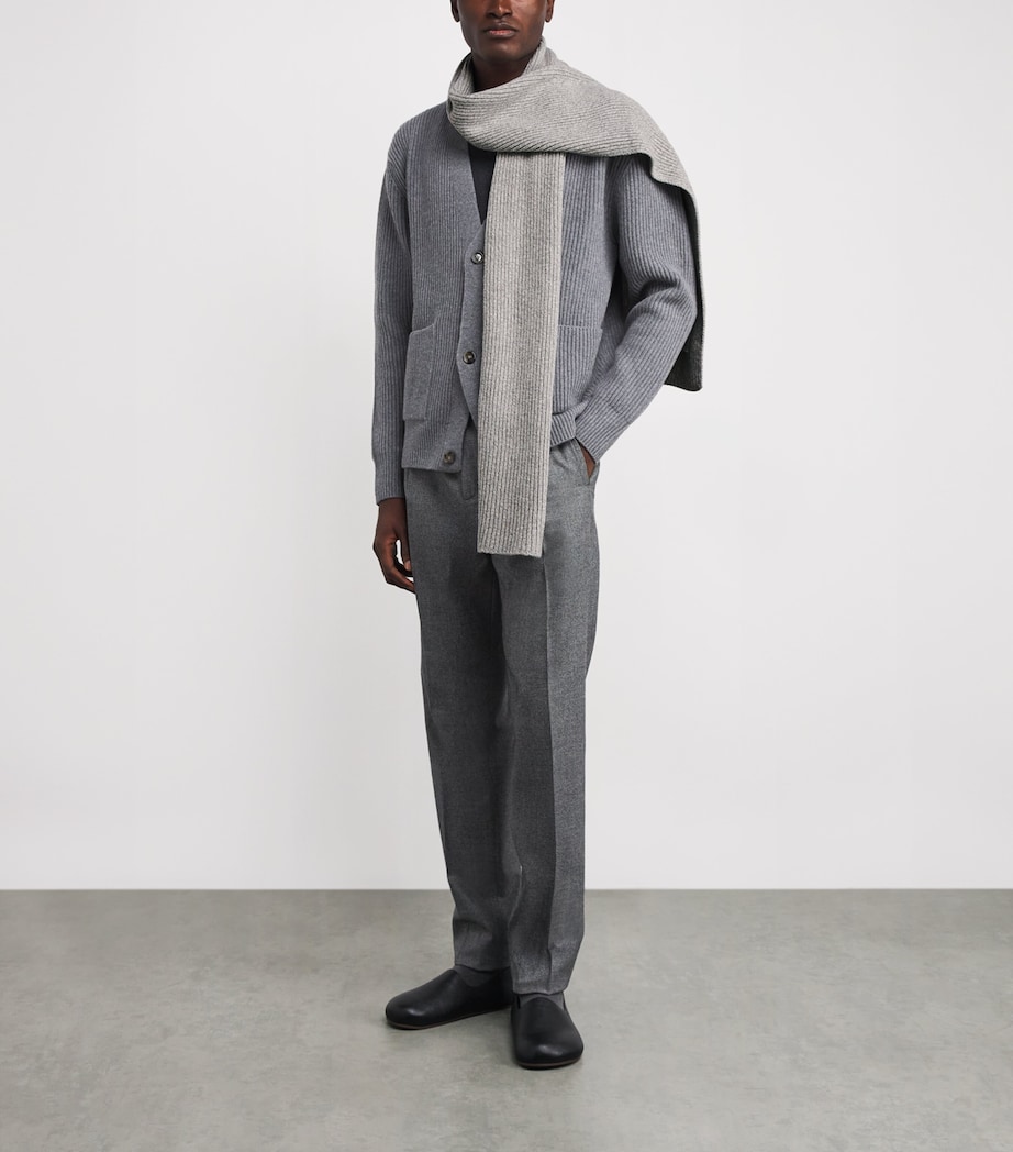 Cashmere-Wool Ribbed Scarf POLAR Image 2