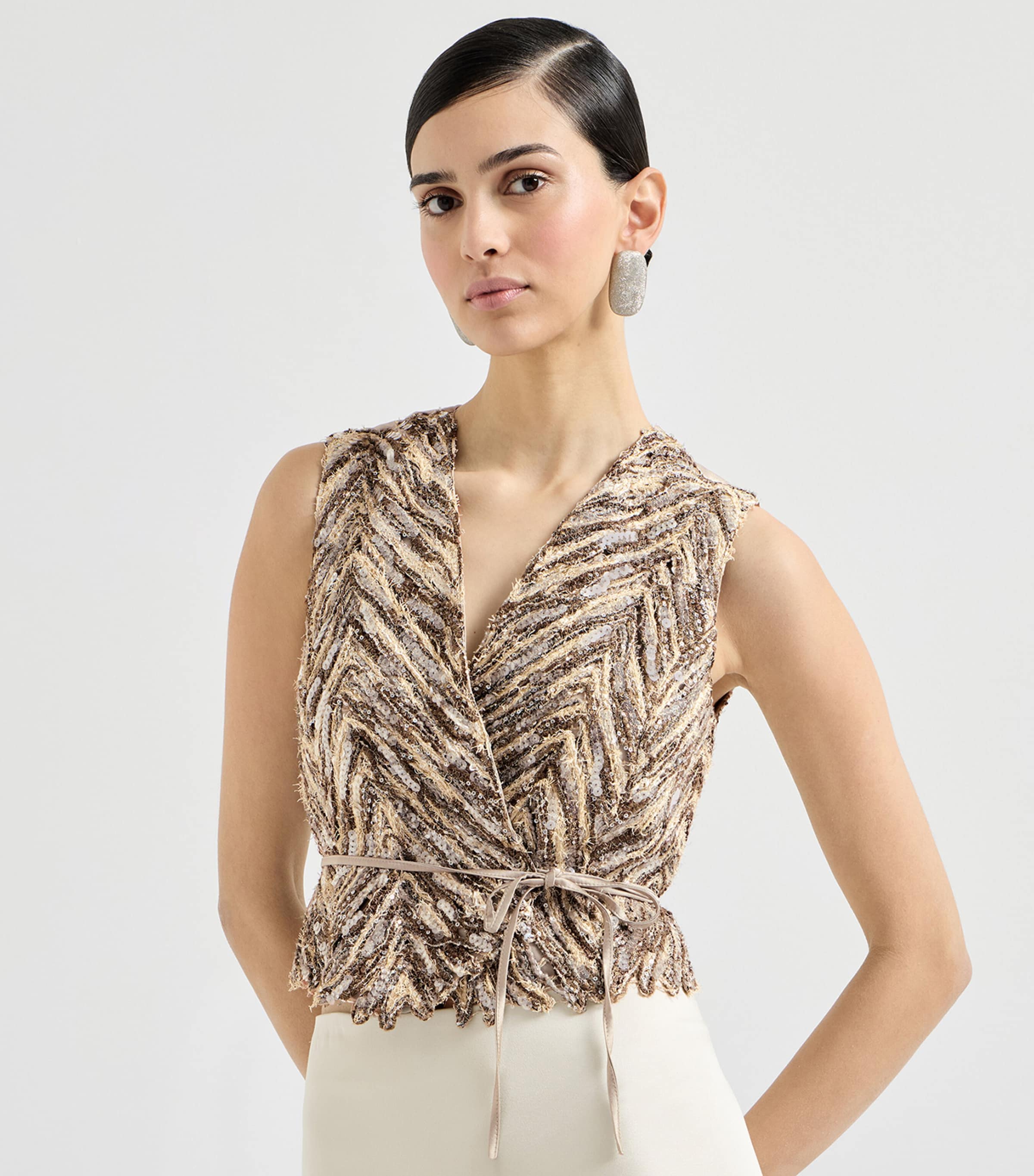 Brunello Cucinelli Womens Knitted Sequin Vest Image 3