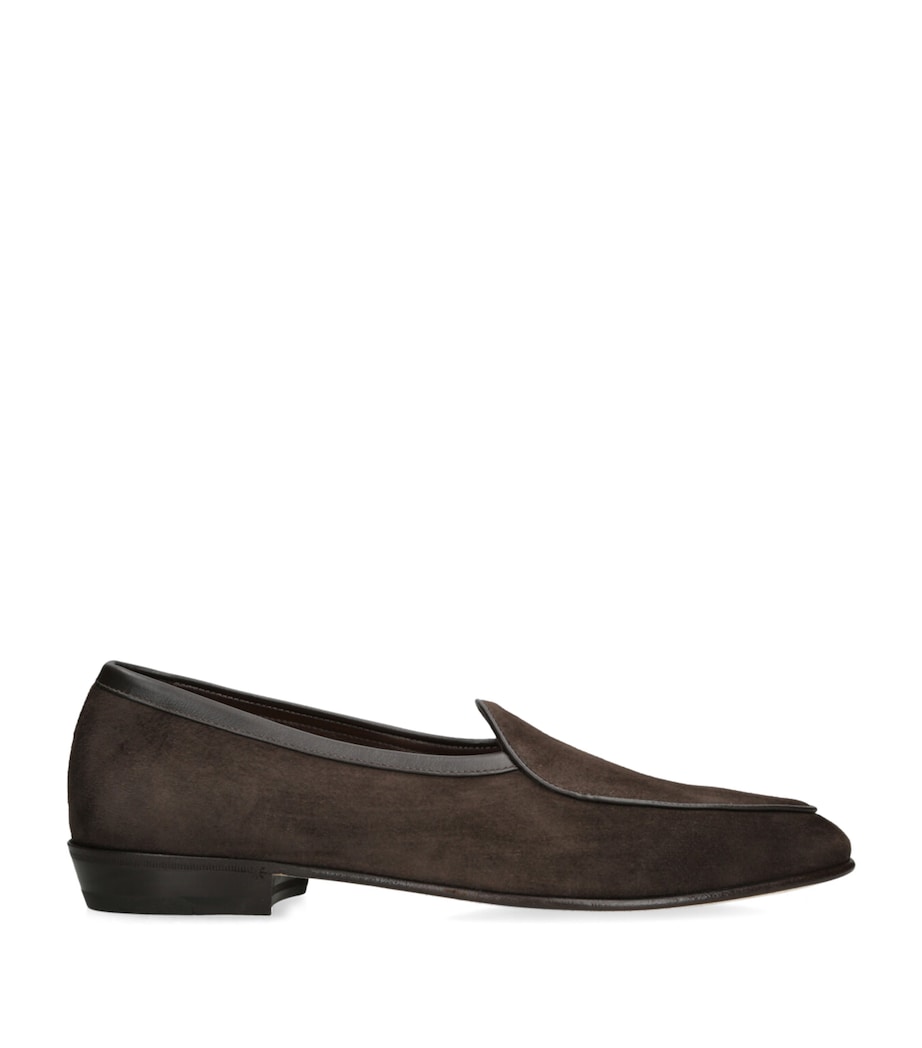Baudoin & Lange Suede Sagan Classic Loafers Dark Brown Image 1