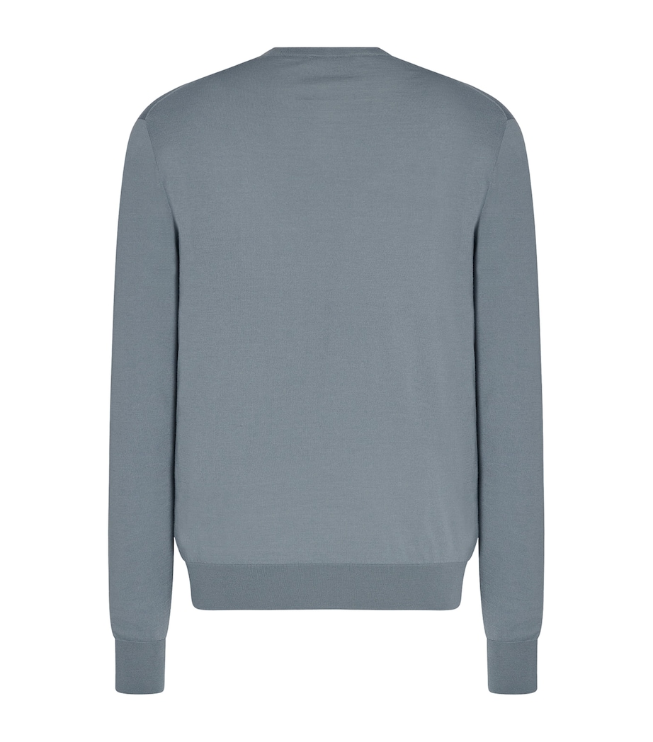 The Row Mens Senna Merino Wool Sweater Azure Grey Image 2