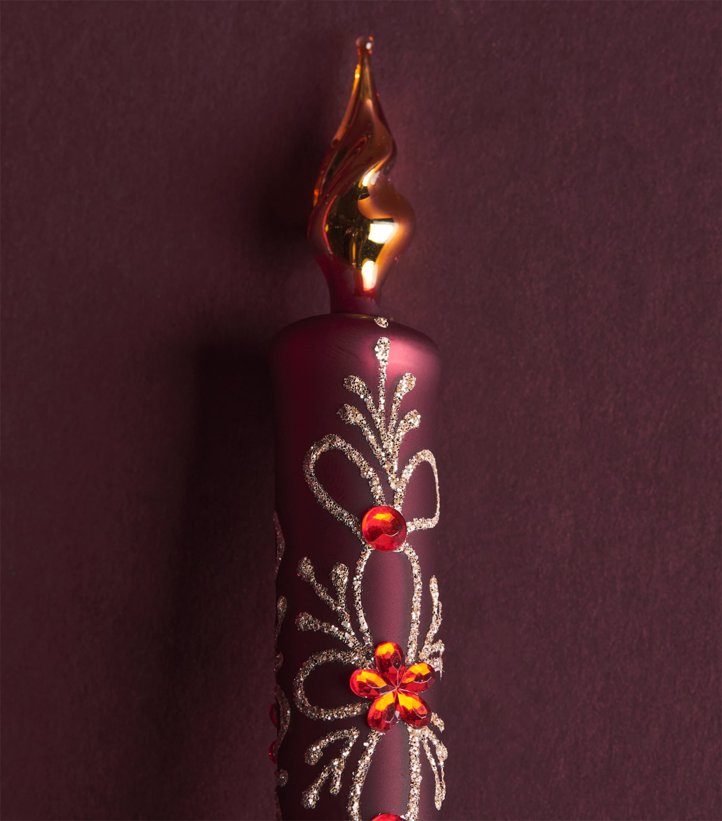 Harrods Crystal-Embellished Candle Clip Red Matt Image 2