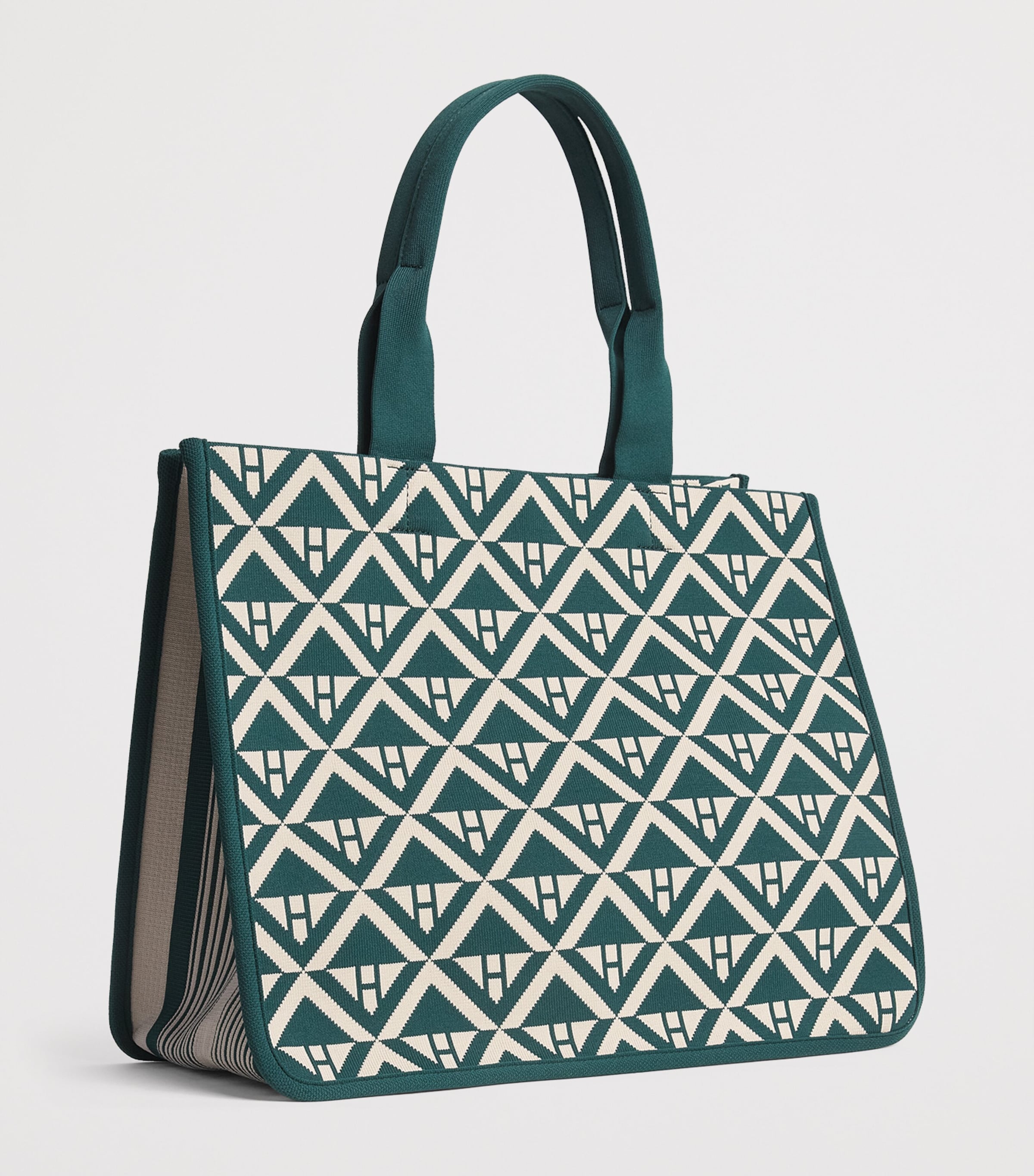 Harrods Medium Geometric Tote Bag Harrods Green Image 3