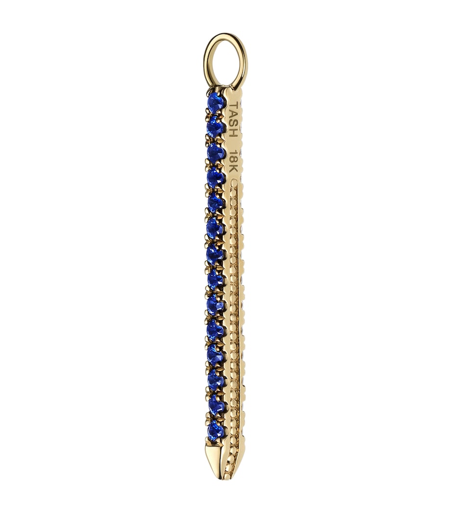 Diamond and Sapphire Eternity Bar Charm (18mm) YELLOW GOLD Image 1