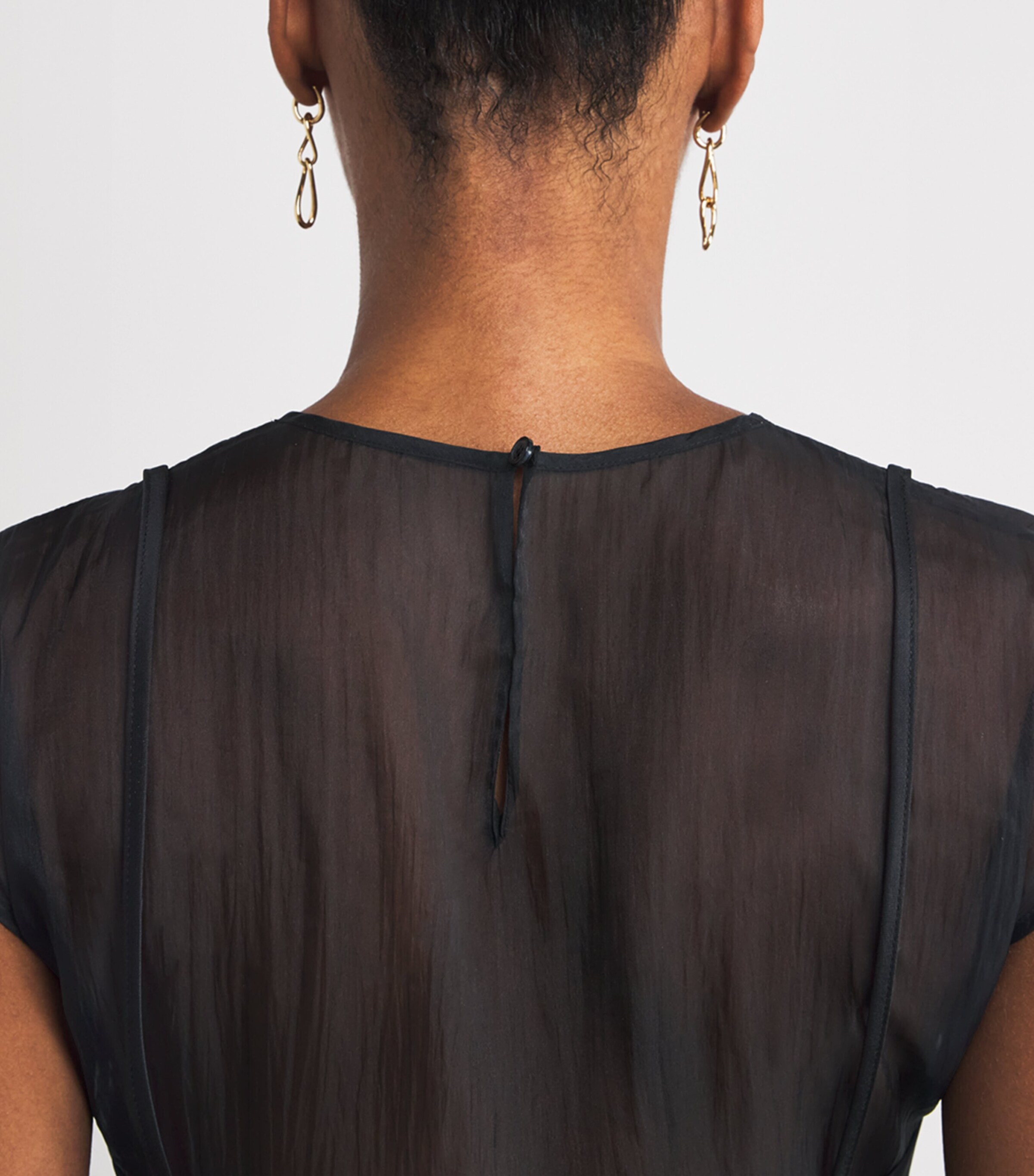 Satin Lace Top BLACK Image 7