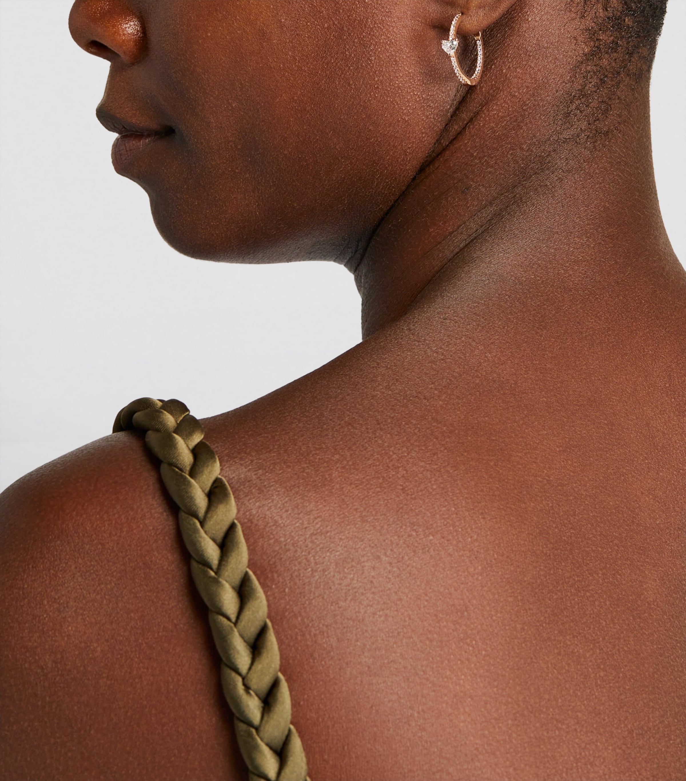 Rose Gold and Diamond Heart Earrings ROSE GOLD Image 4