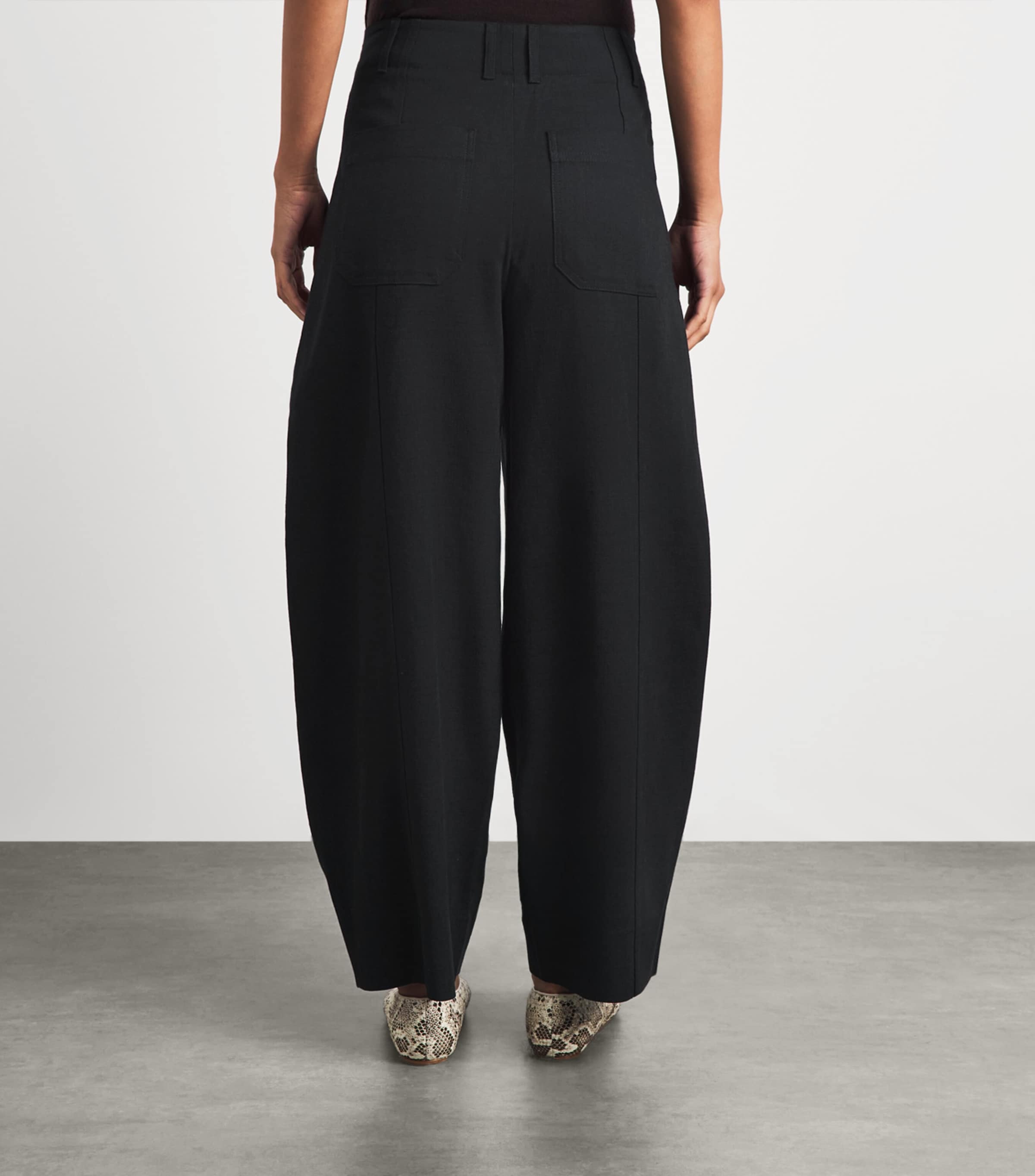ME+EM Womens Pleated Barrel Trousers Black Image 5