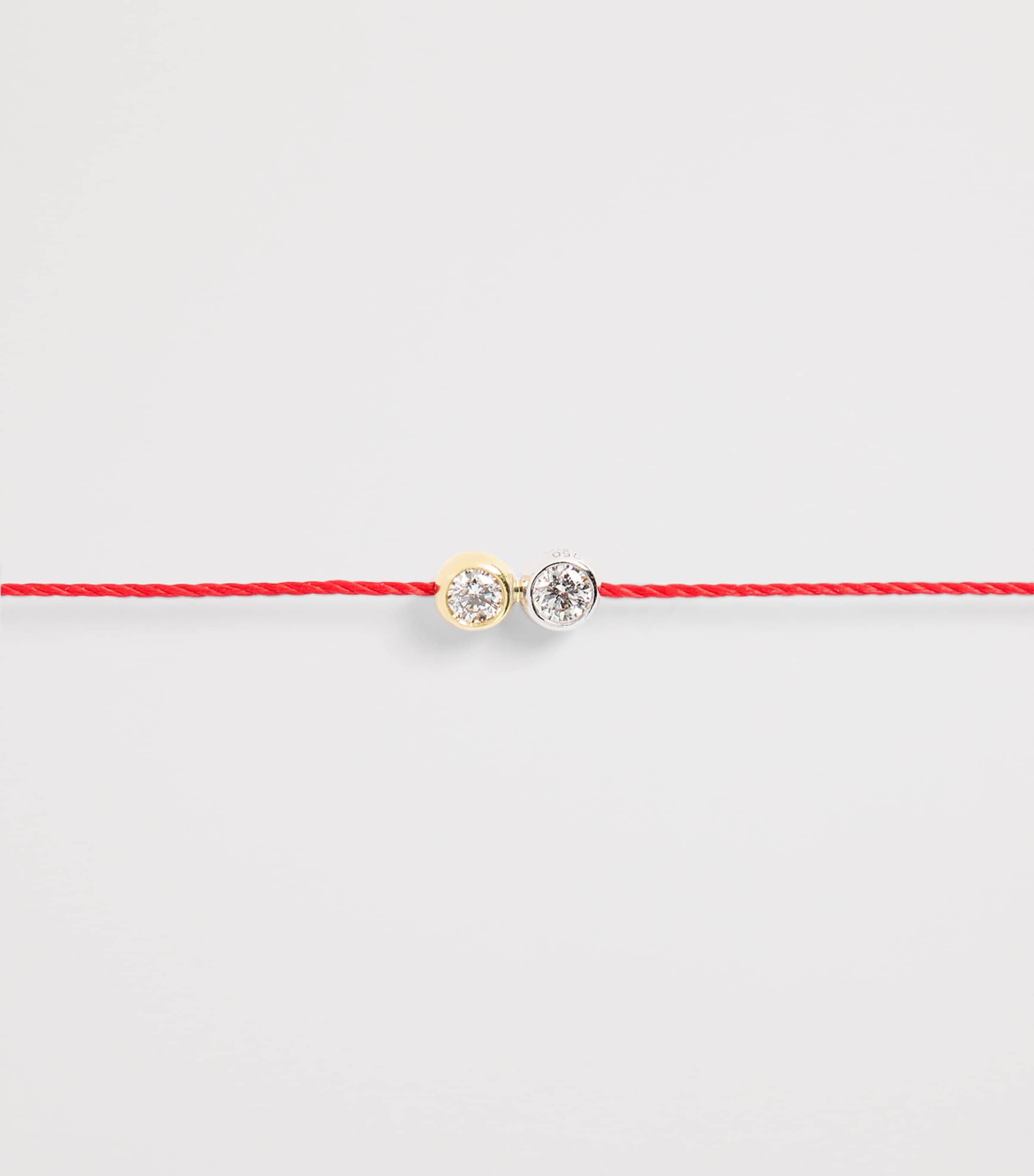 20th Anniversary Two-Tone Gold and Diamond Thread Bracelet RED Image 3