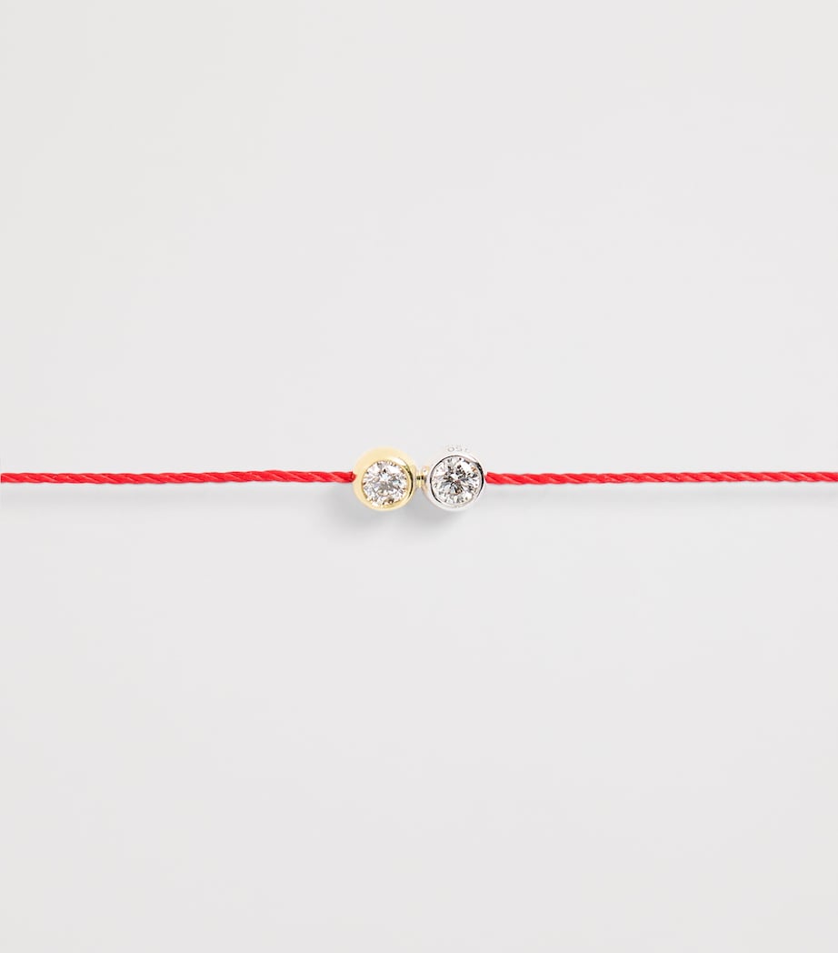 20th Anniversary Two-Tone Gold and Diamond Thread Bracelet RED Image 3