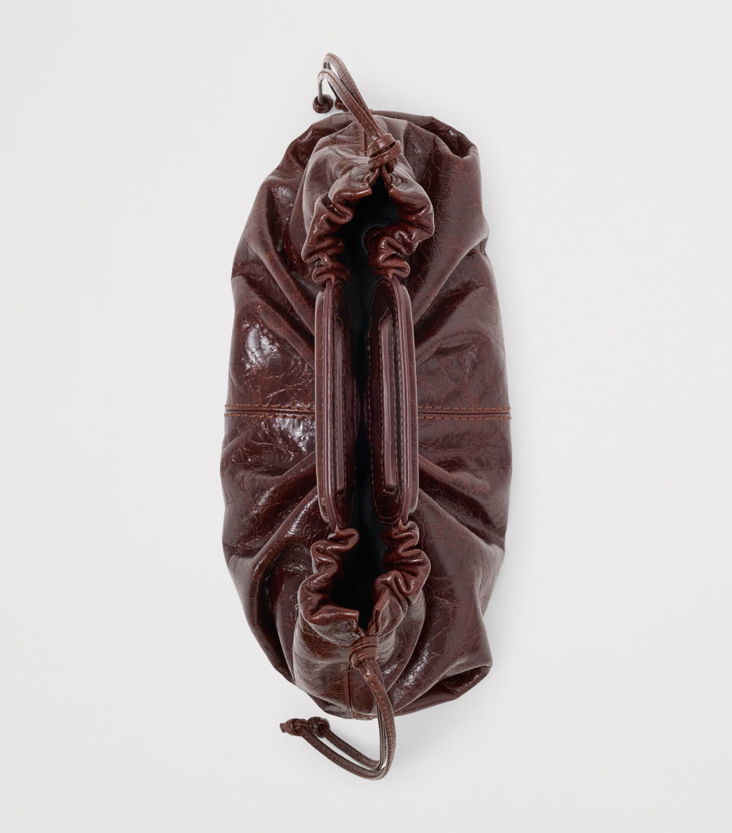 Maje Leather Milpli Clutch Bag Dark Brown Image 9