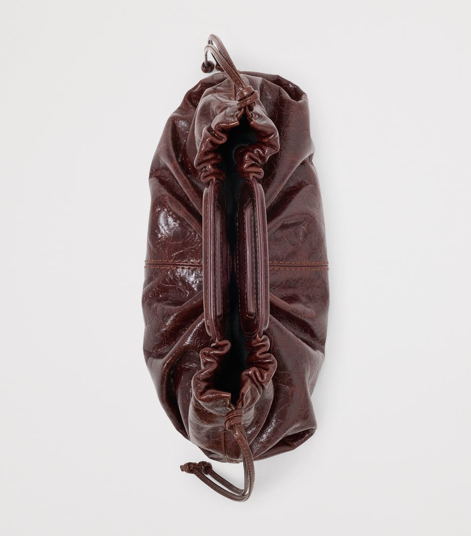 Maje Leather Milpli Clutch Bag Dark Brown Image 9