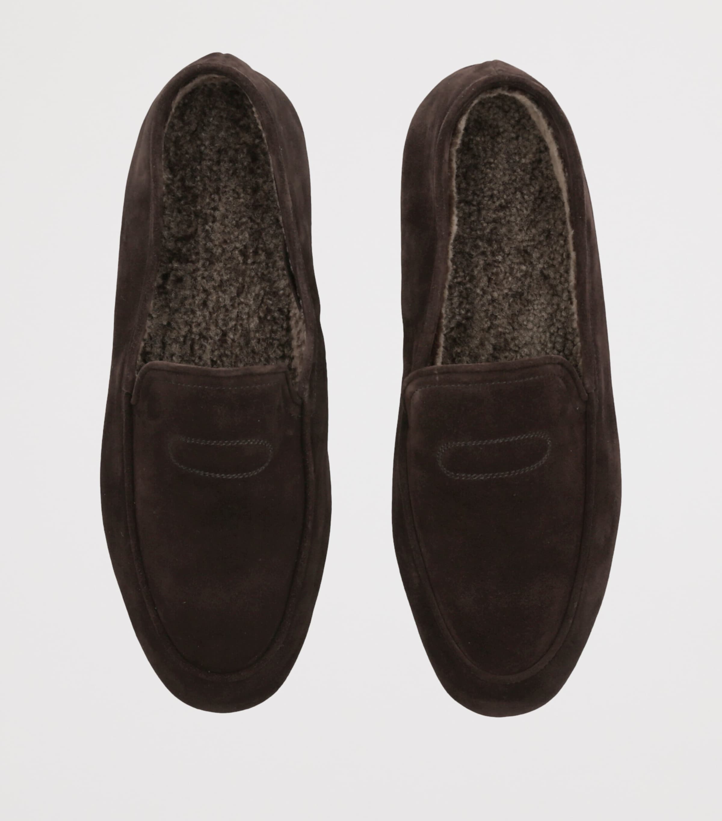John Lobb Suede Kingston Slippers Dark Brown Image 3