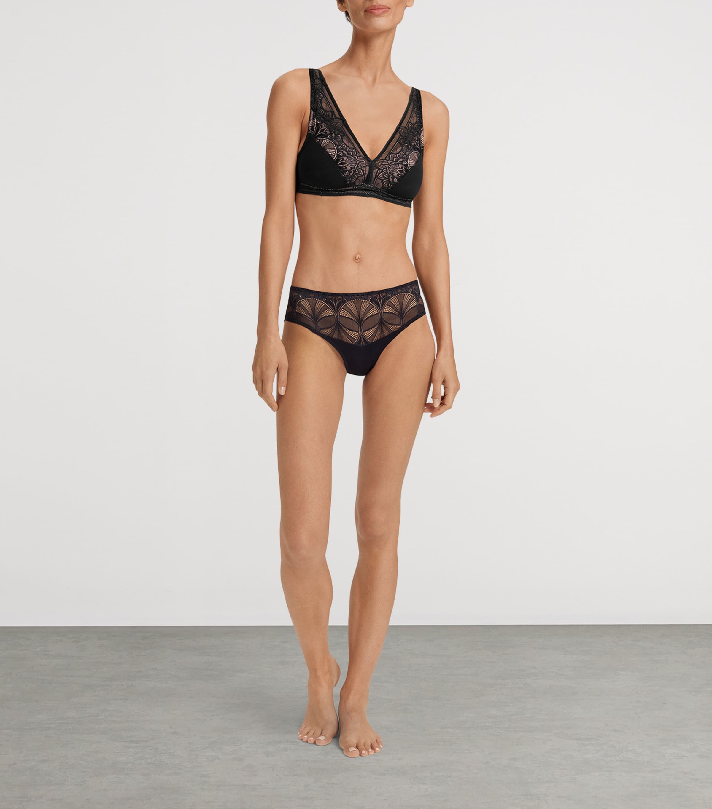 Lace Holly Midi Briefs BLACK Image 5