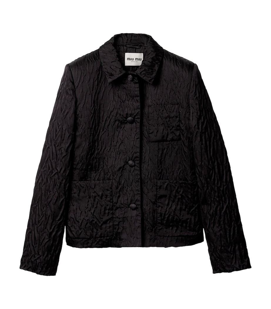 Miu Miu Womens Silk-Blend Jacket Image 1