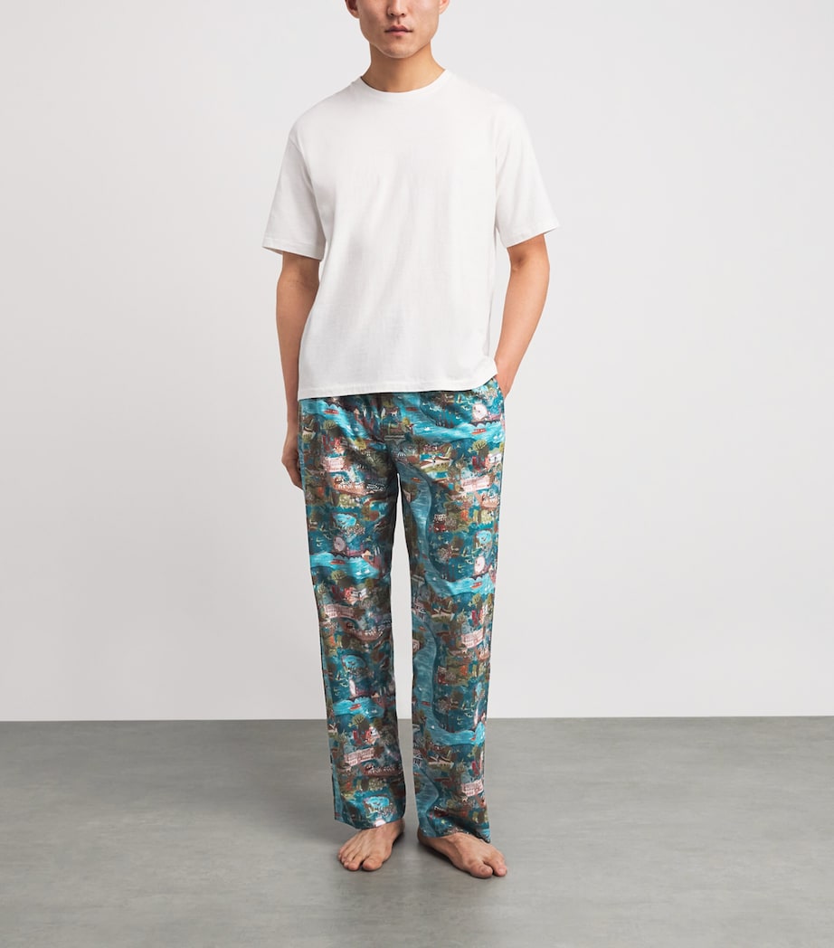Derek Rose Mens Cotton Ledbury Lounge Trousers Mul Image 2