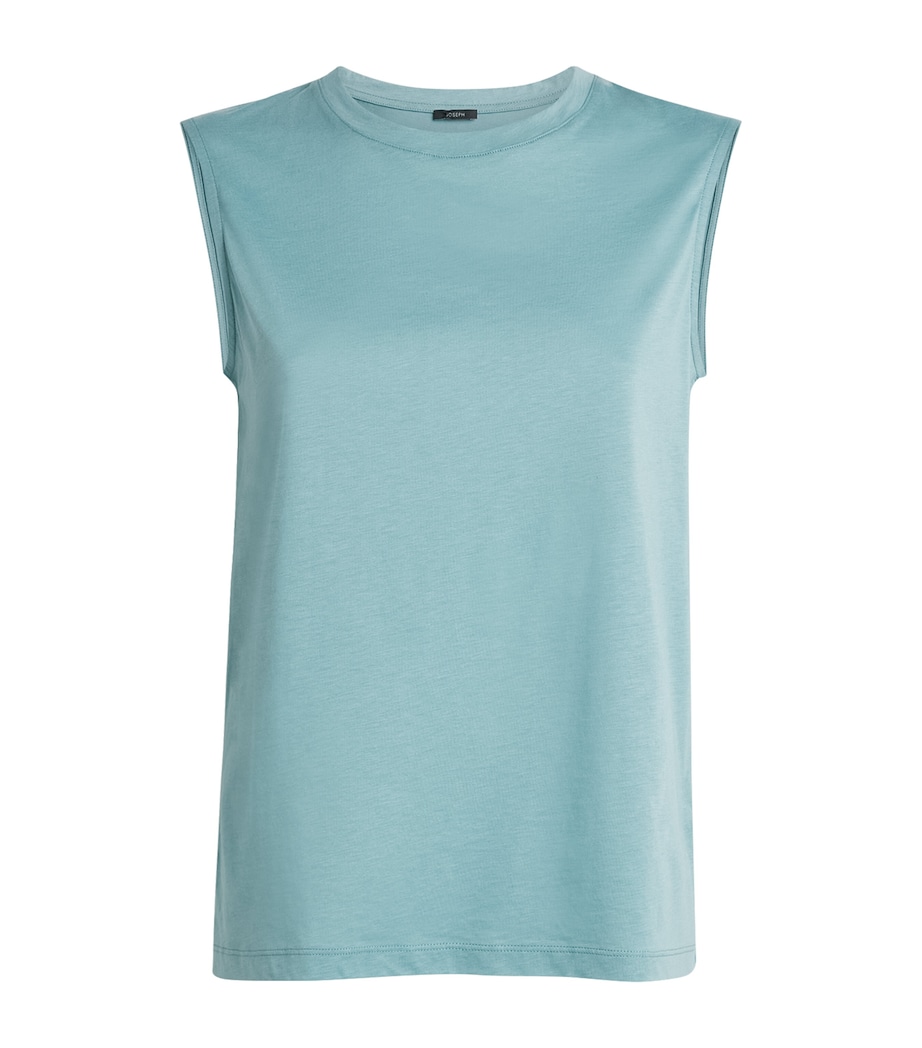 Cotton-Silk Jersey Tank Top LAGOON Image 1