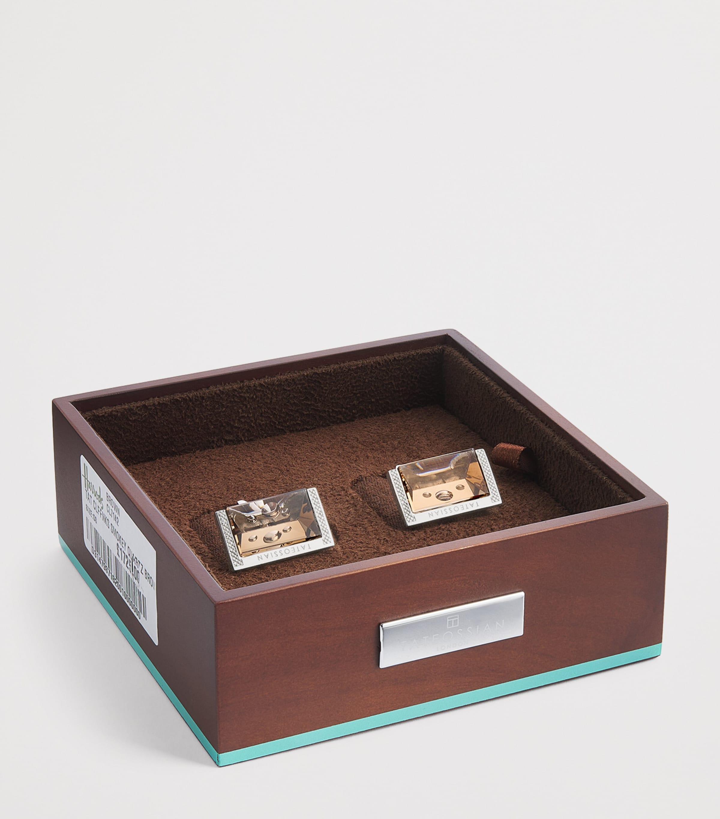 Sterling Silver and Smoky Quartz Cufflinks BROWN Image 3