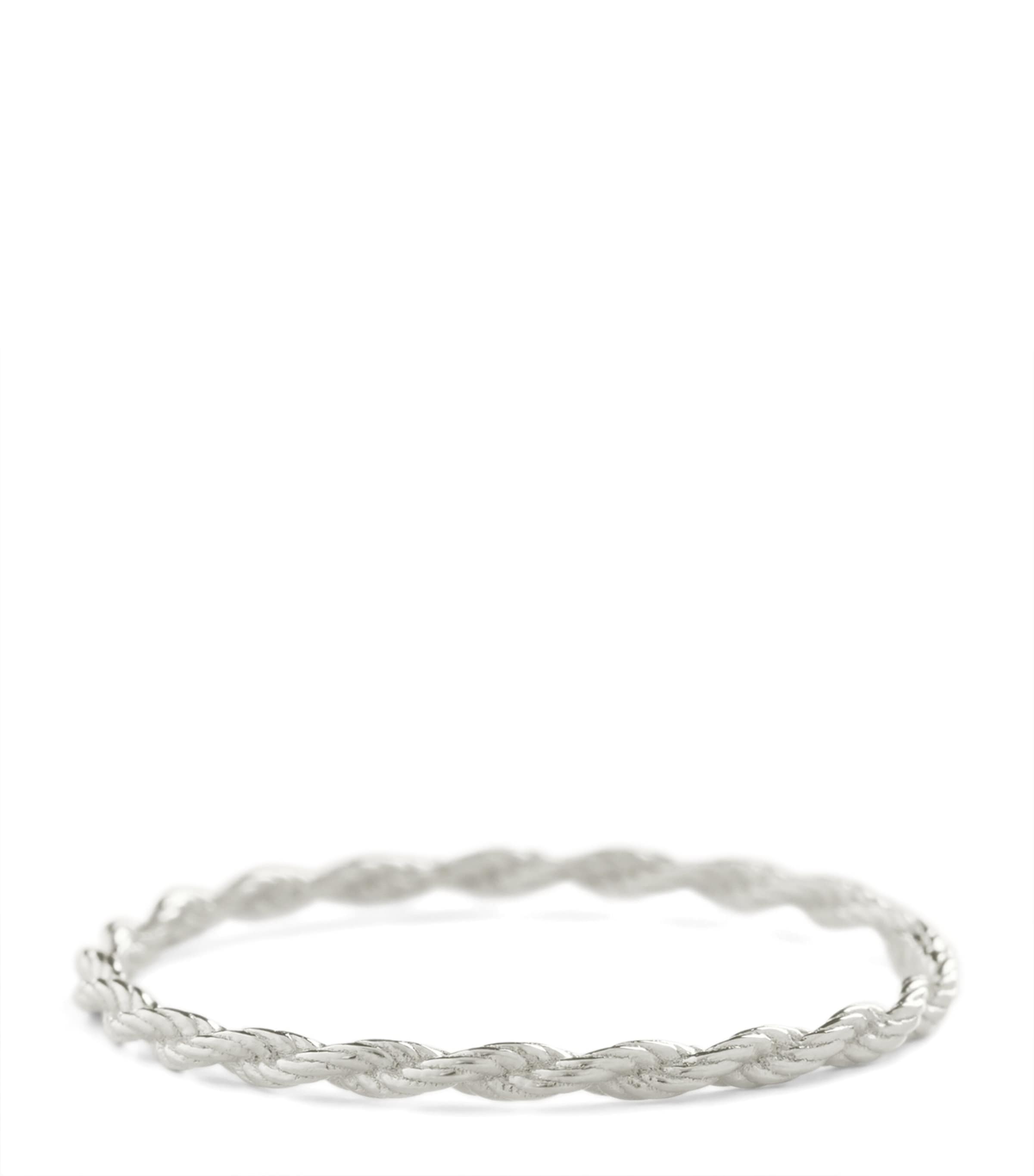 Monica Vinader Sterling Silver Corda Ring In Metallic