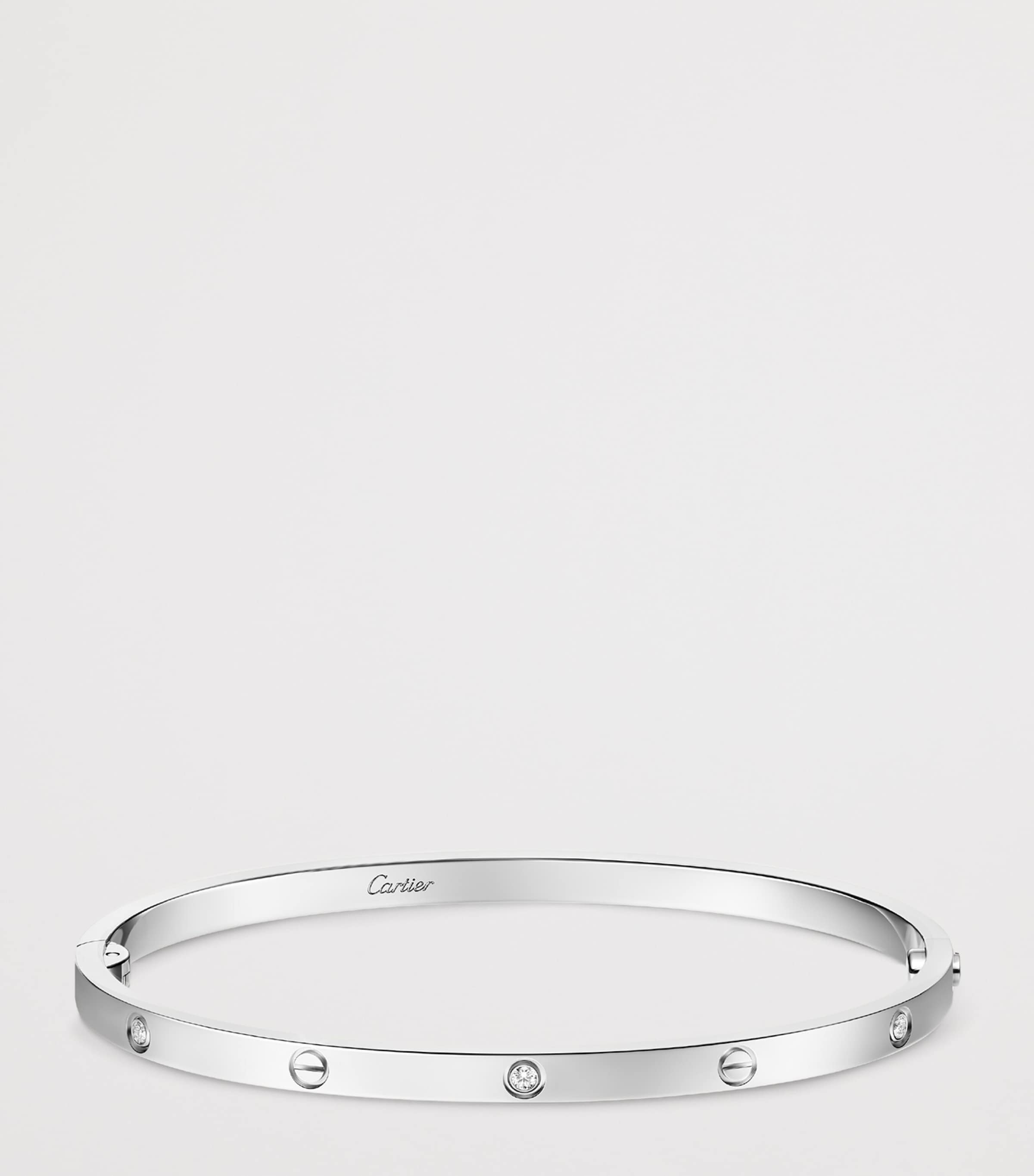 Cartier Small White Gold and Diamond LOVE Bracelet White Gold Image 12