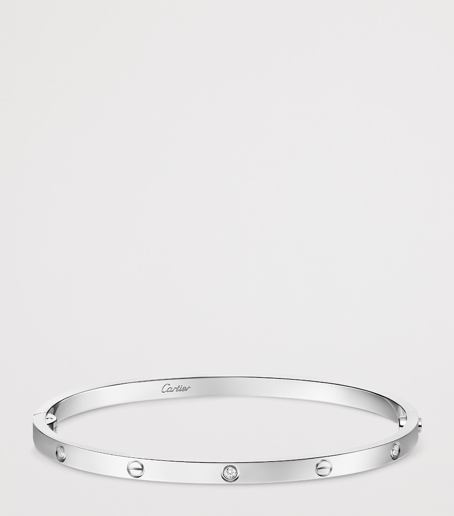 Cartier Small White Gold and Diamond LOVE Bracelet White Gold Image 12