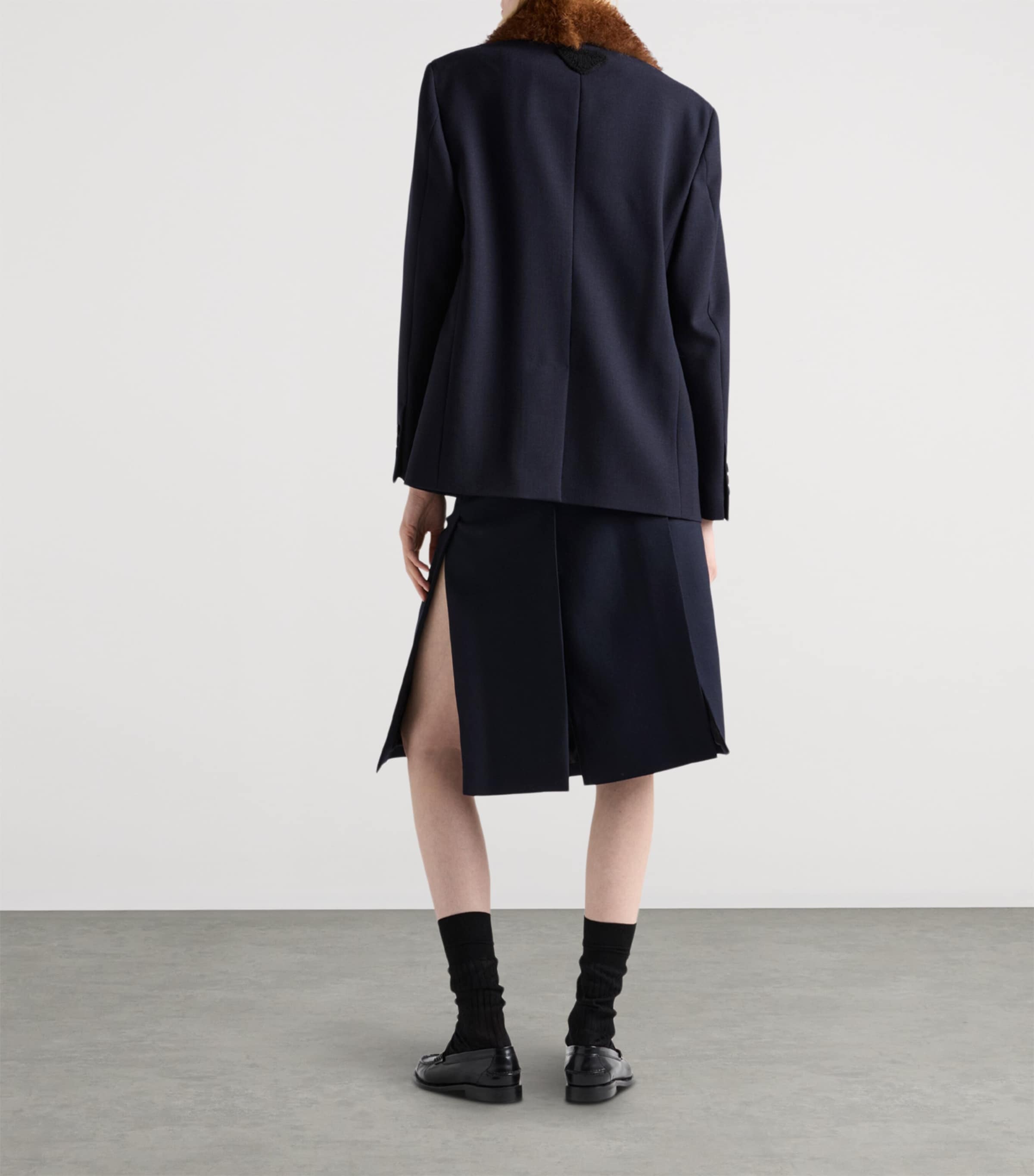 Wool Single-Breasted Blazer F0008 Image 5