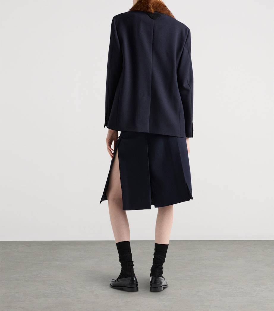 Wool Single-Breasted Blazer F0008 Image 5