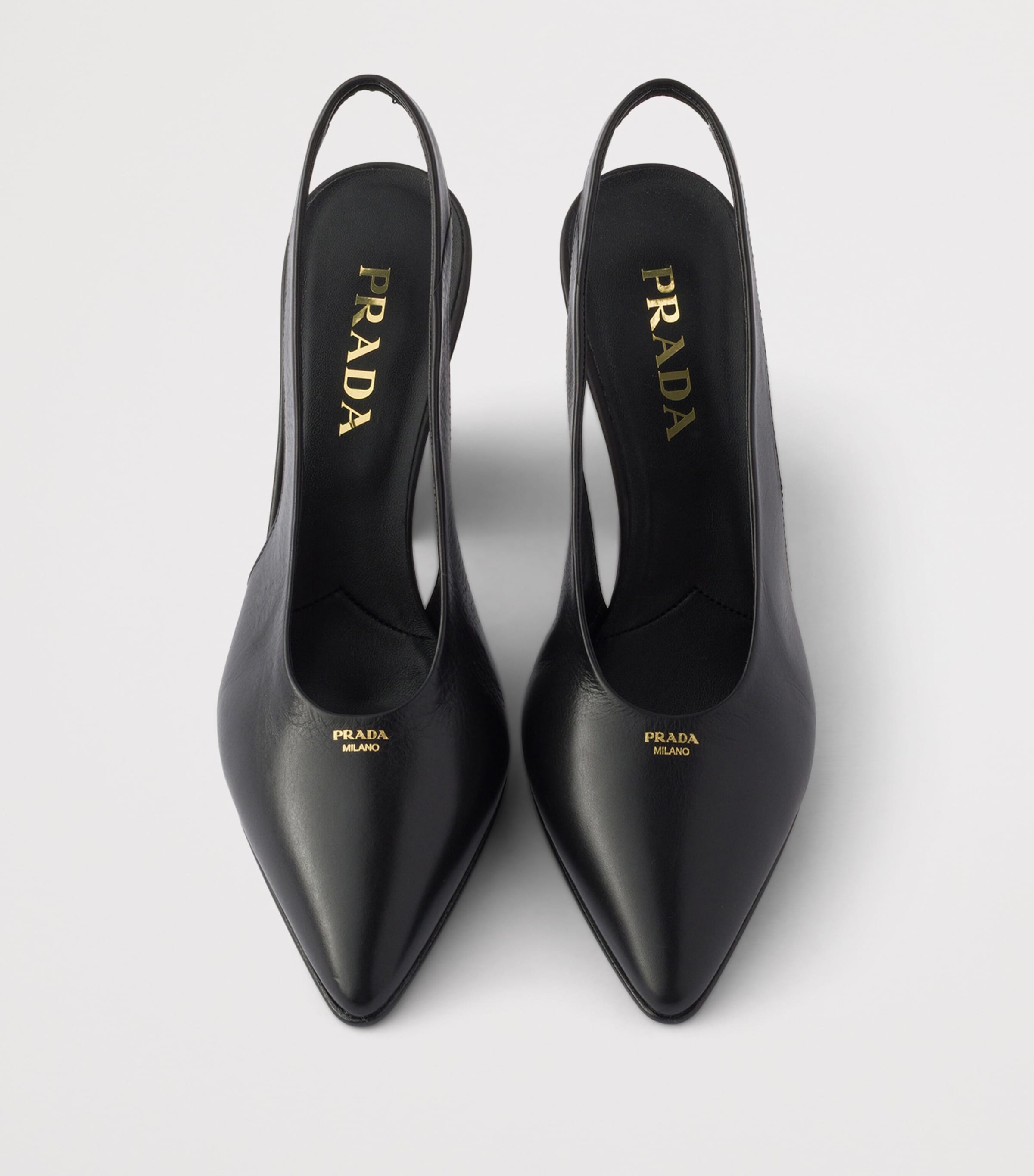 Prada Leather Slingback Pumps 85 Black Image 4