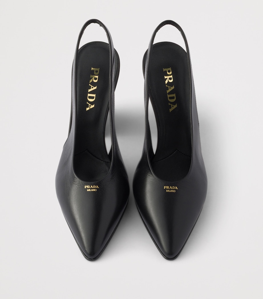 Prada Leather Slingback Pumps 85 Black Image 4