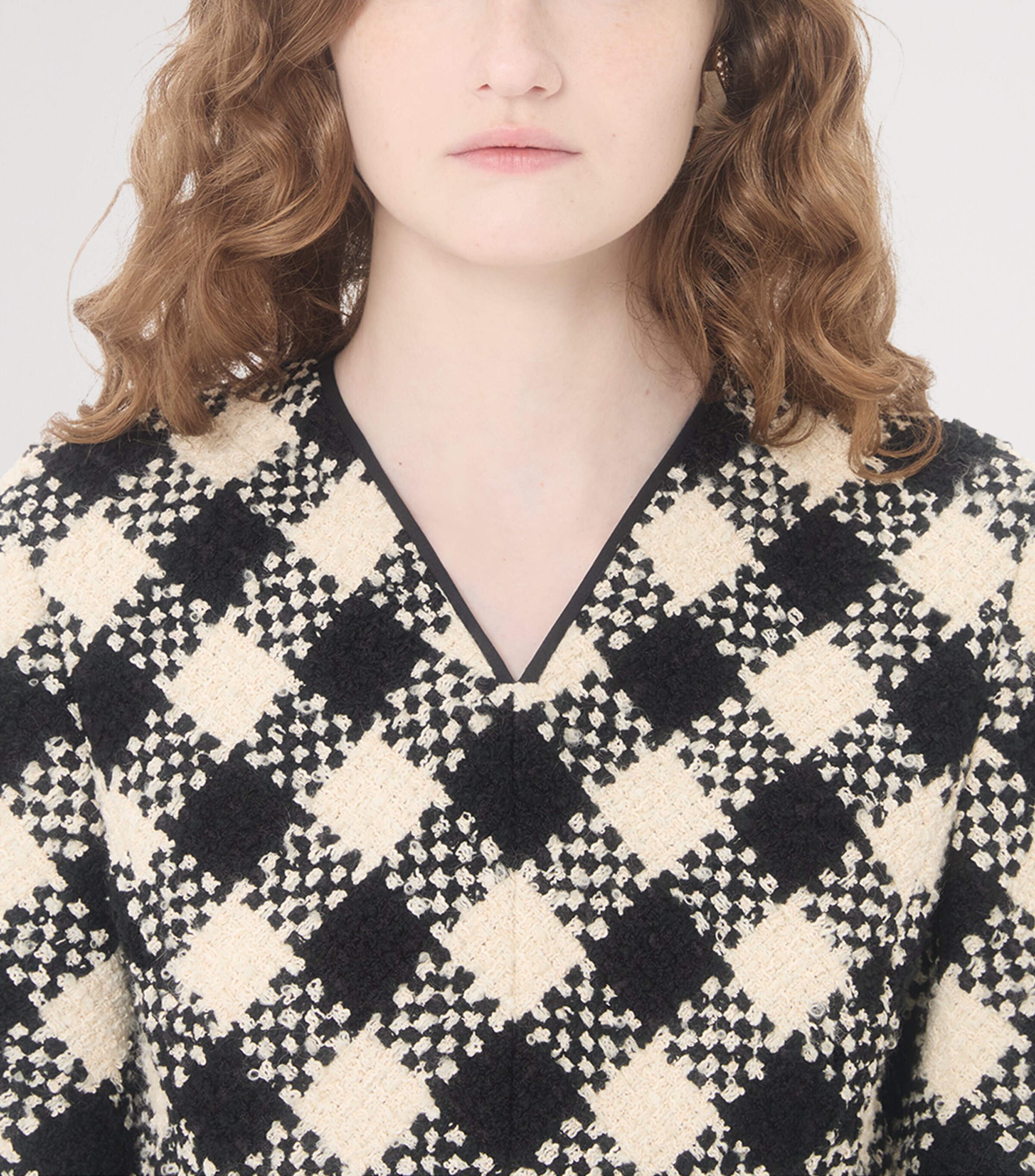 Valentino Womens Tweed V-Neck Mini Dress Image 7