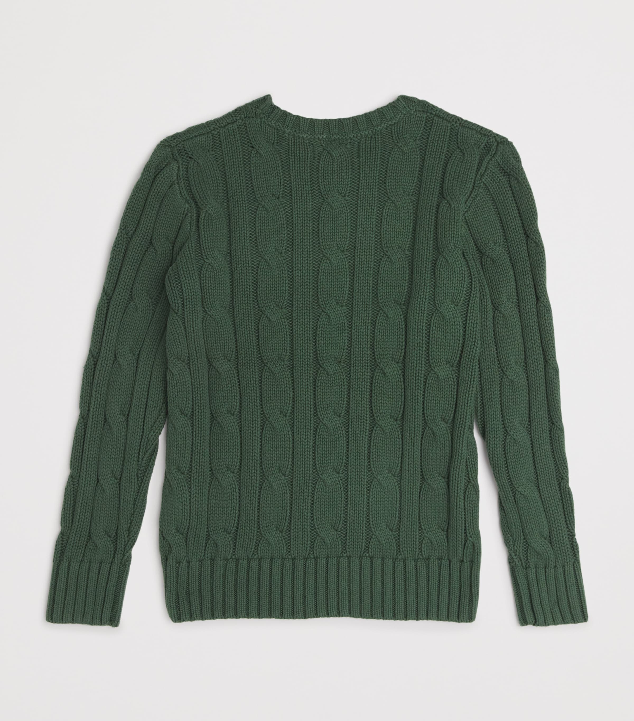 Cotton Cable-Knit Sweater (6-14 Years) GREEN Image 2