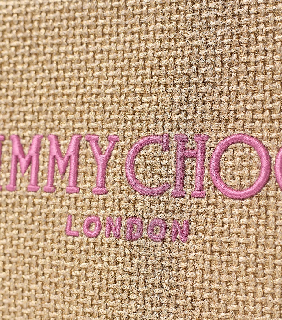 Raffia Zip-Up Pouch GOLD/FUCHSIA/LIGHT G Image 3