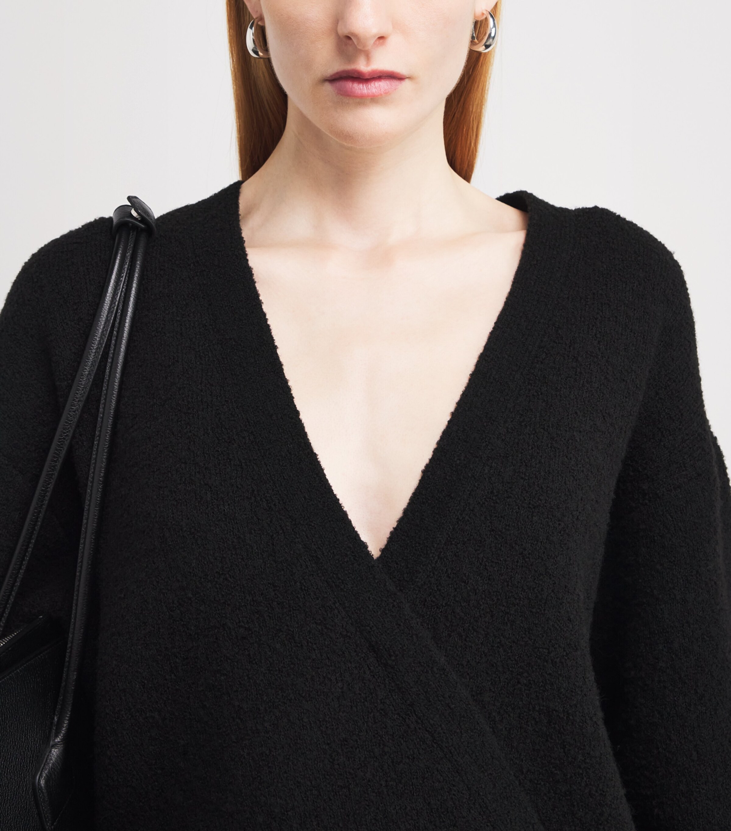 Wool-Blend Wrap Sweater 001 BLACK Image 6