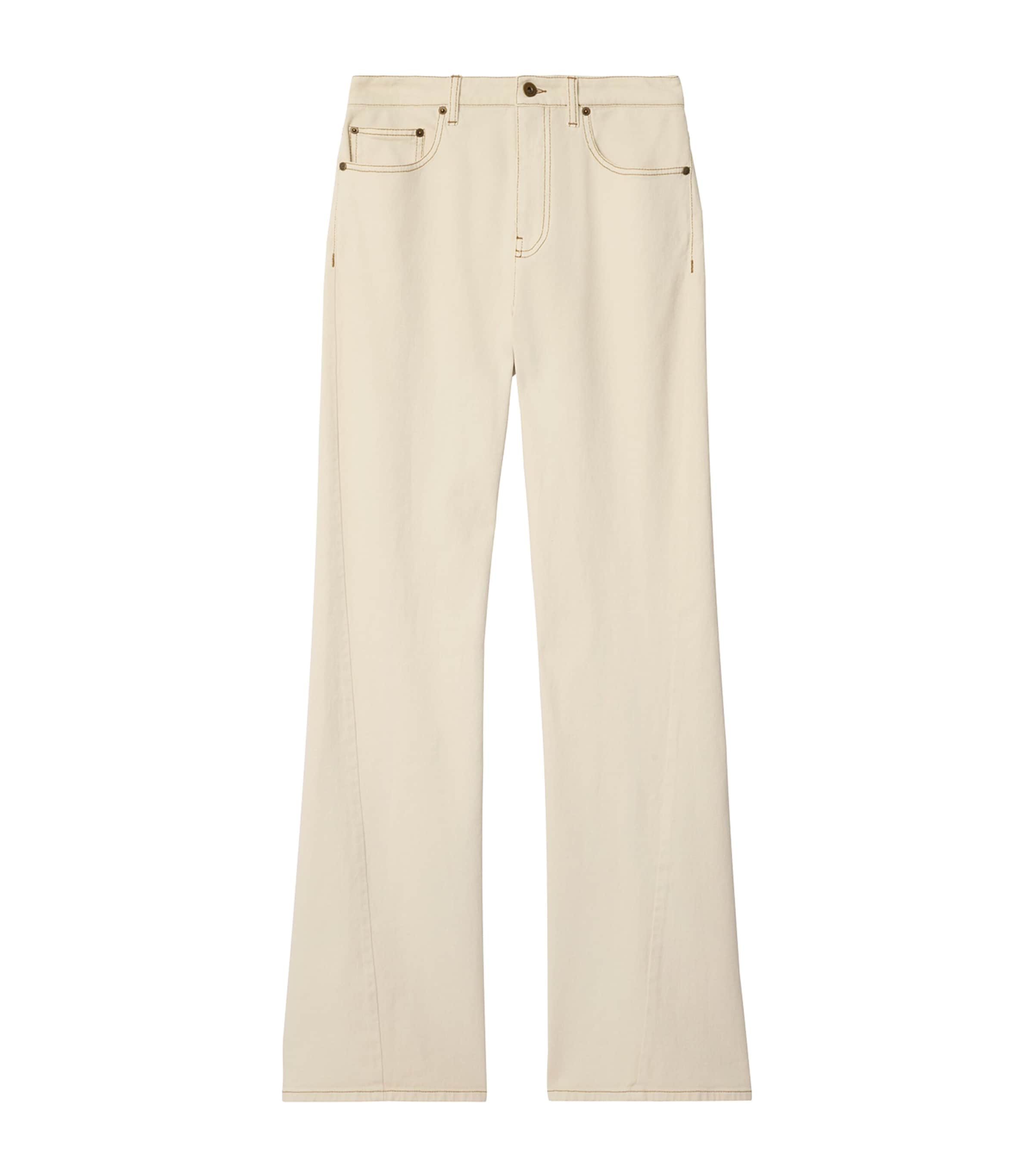 Burberry Stretch-cotton Bootcut High-rise Jeans In White