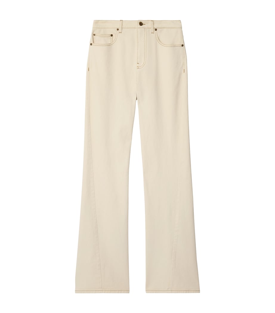 Stretch-Cotton Bootcut High-Rise Jeans CERAMIC WHITE Image 1