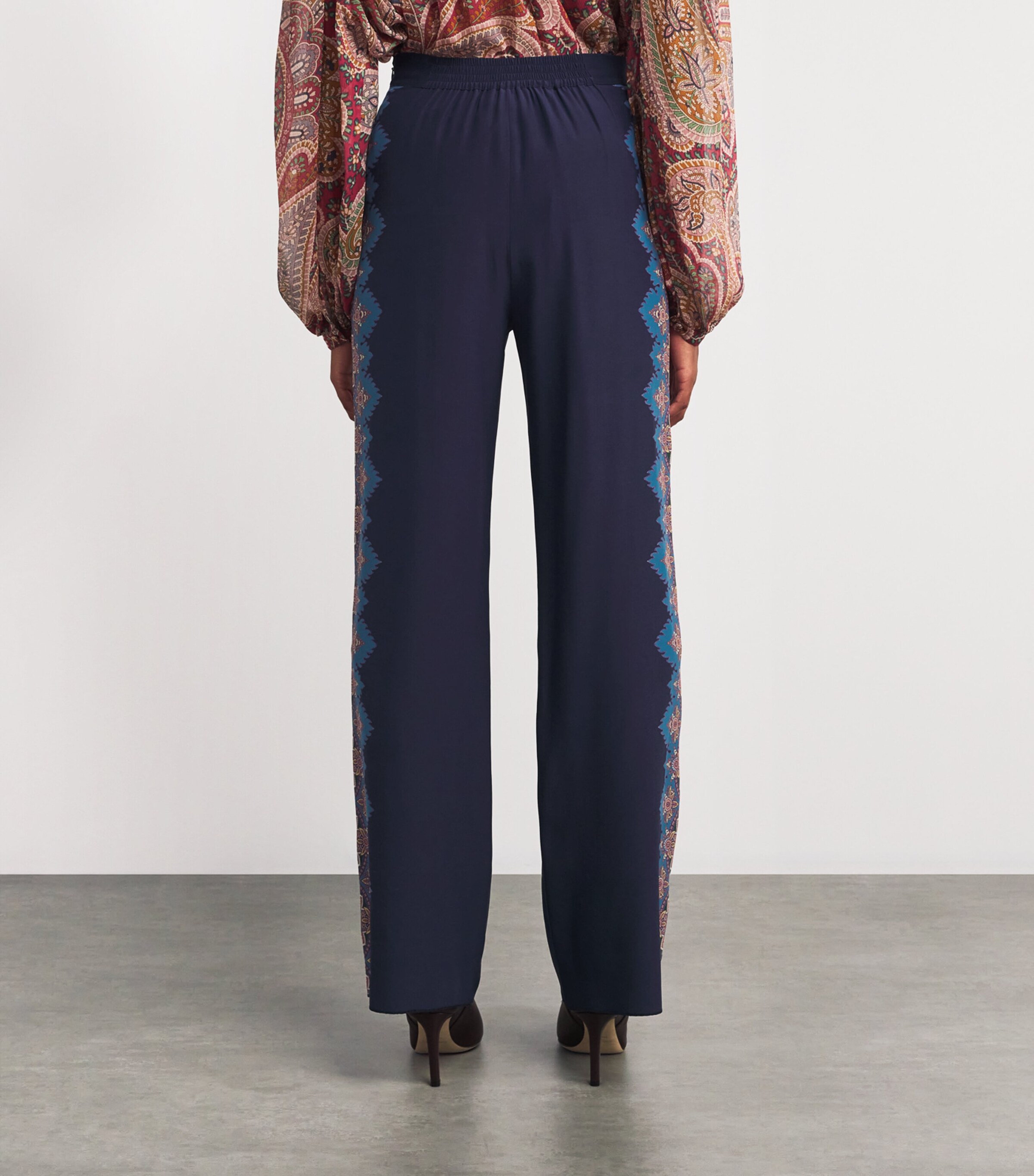Silk Printed Trousers X0886 Image 4
