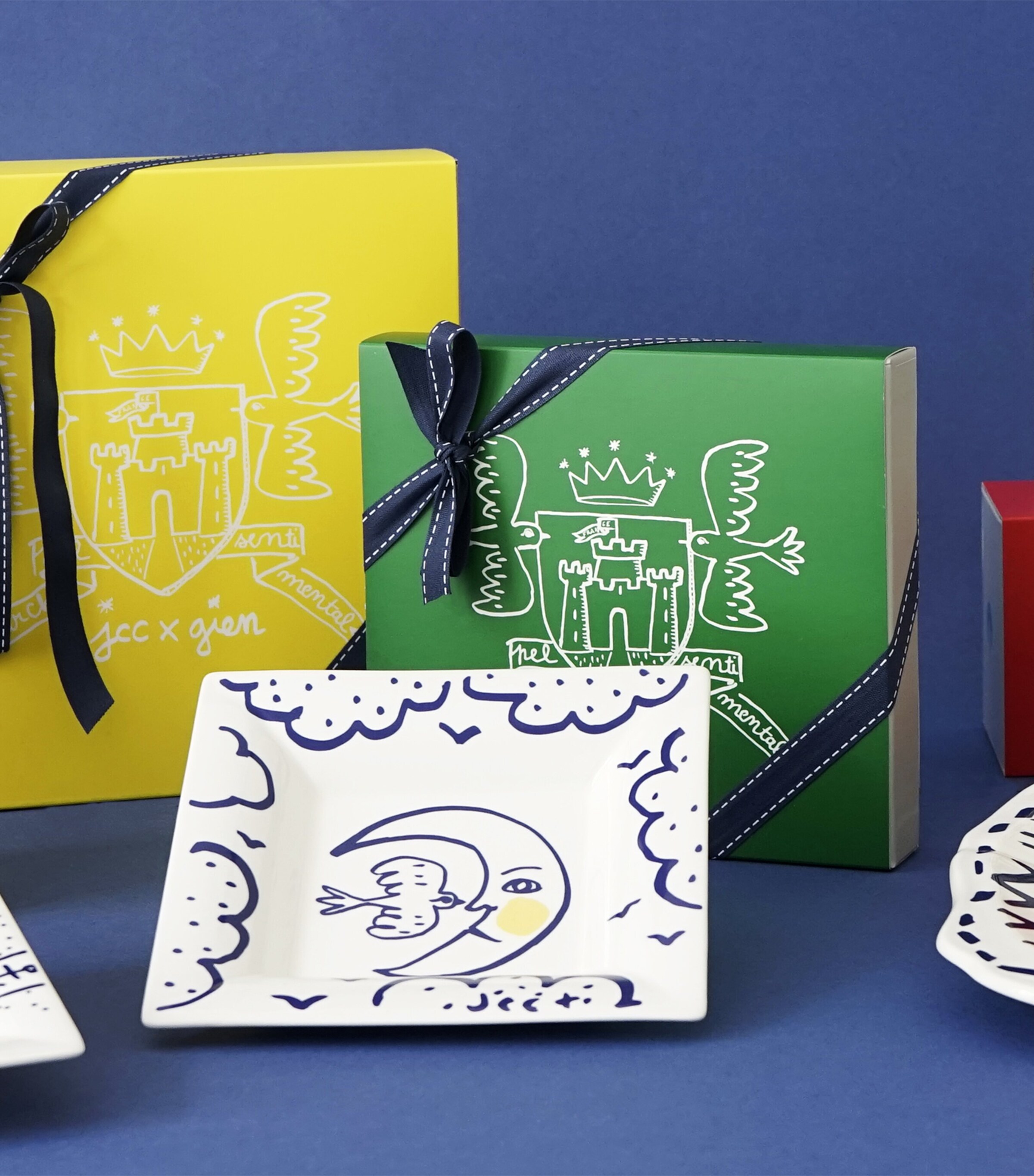 L'Archipel Sentimental Square Candy Tray (17cm) WHITE, BLUE Image 2